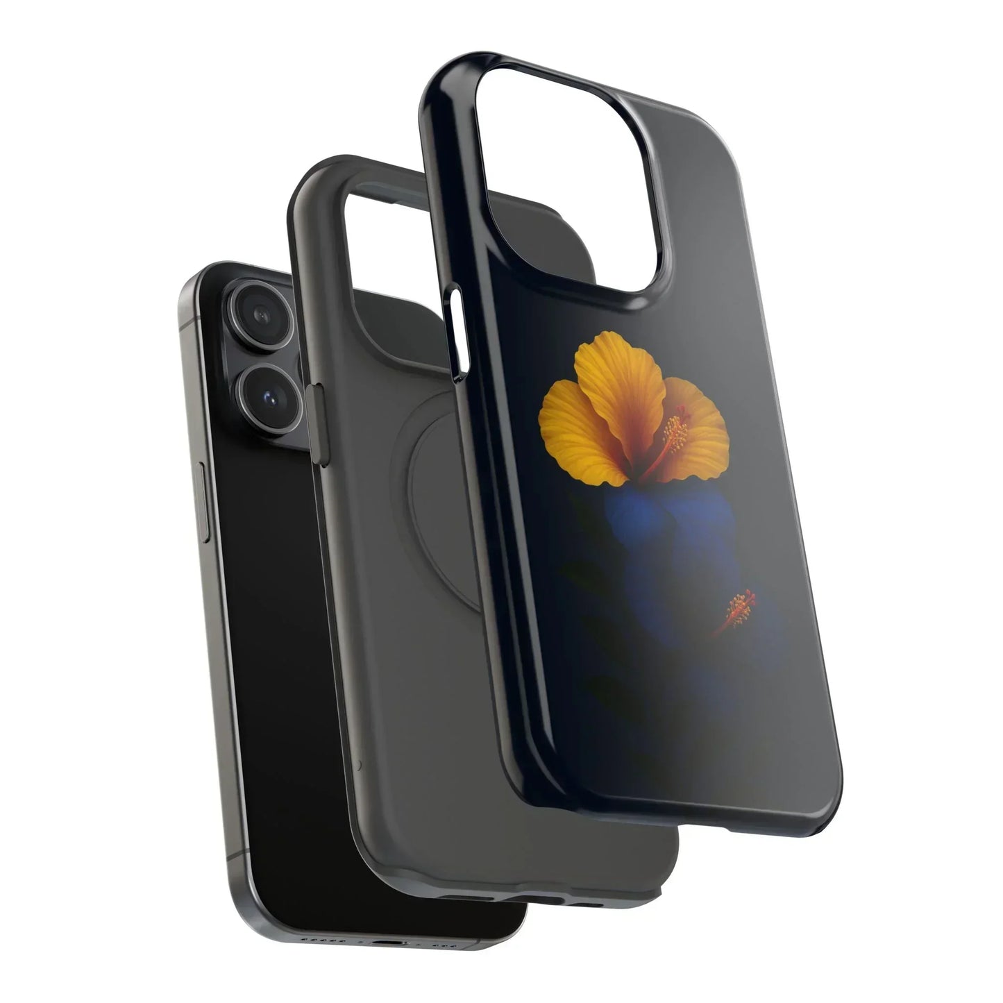 Elegant hibiscus phone case Impact-Resistant Cases for iPhone 12-16 and Samsung Galaxy S21-S22 Models - KarArmDesign