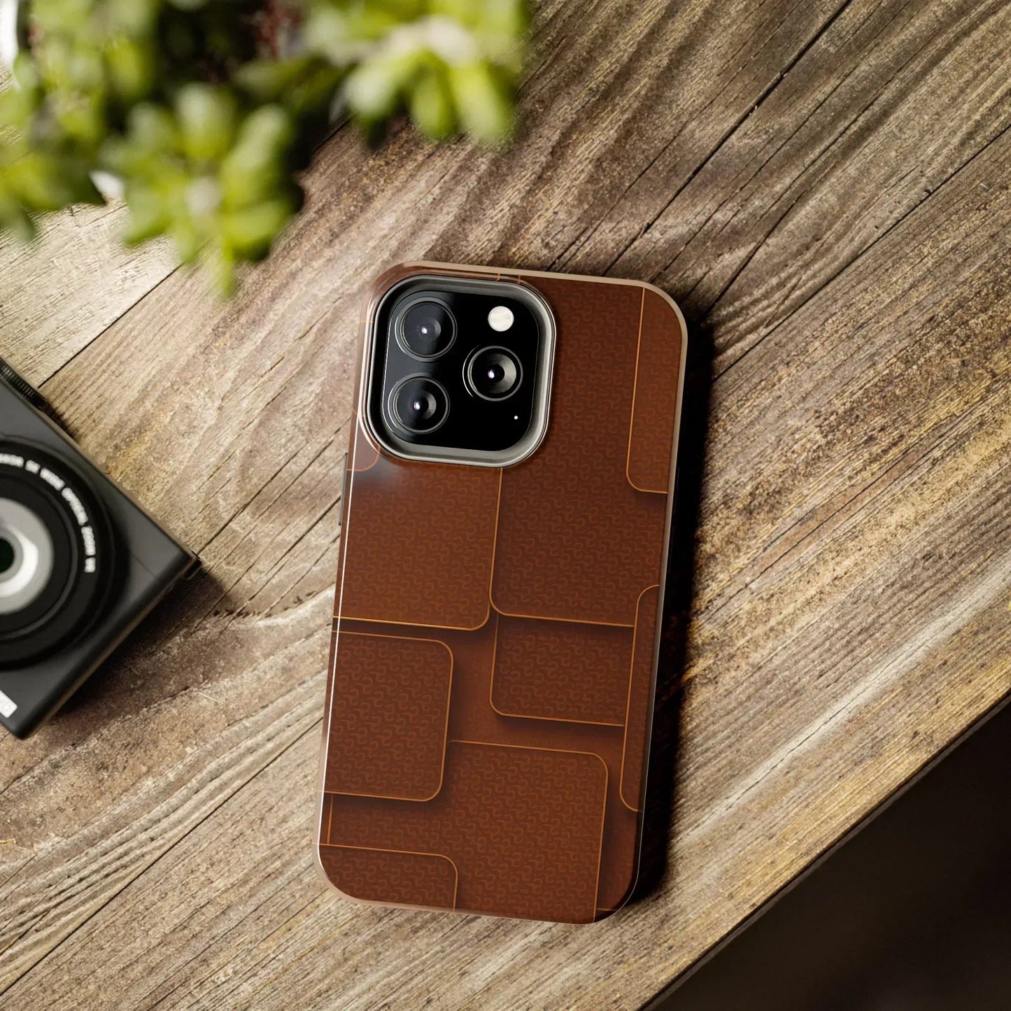 Textured Brown Phone Case for iPhone 7-16 and Samsung Galaxy S21-S24 Models - KarArmDesign