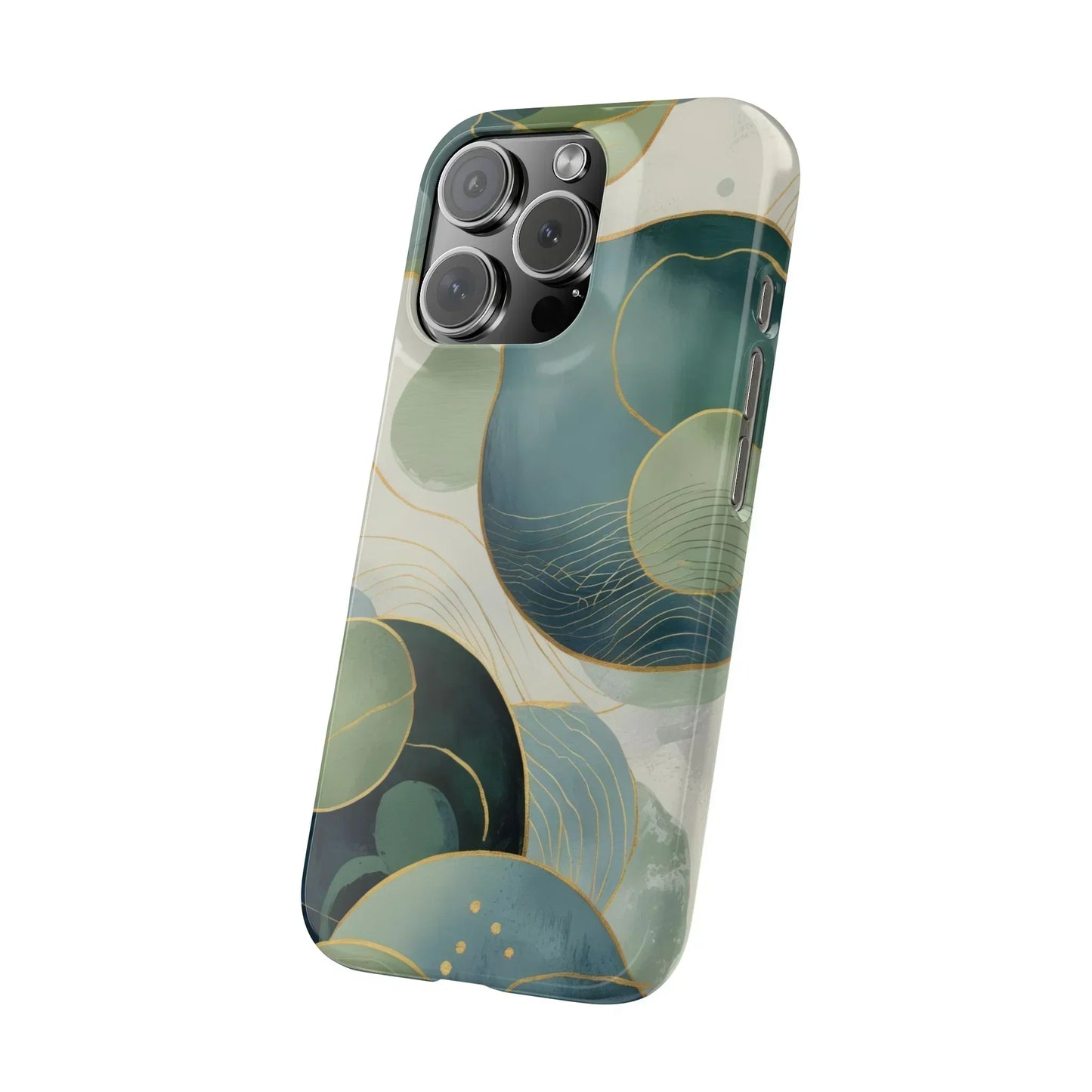 Abstract Teal Slim Phone Case for iPhone 12-16 Models - KarArmDesign