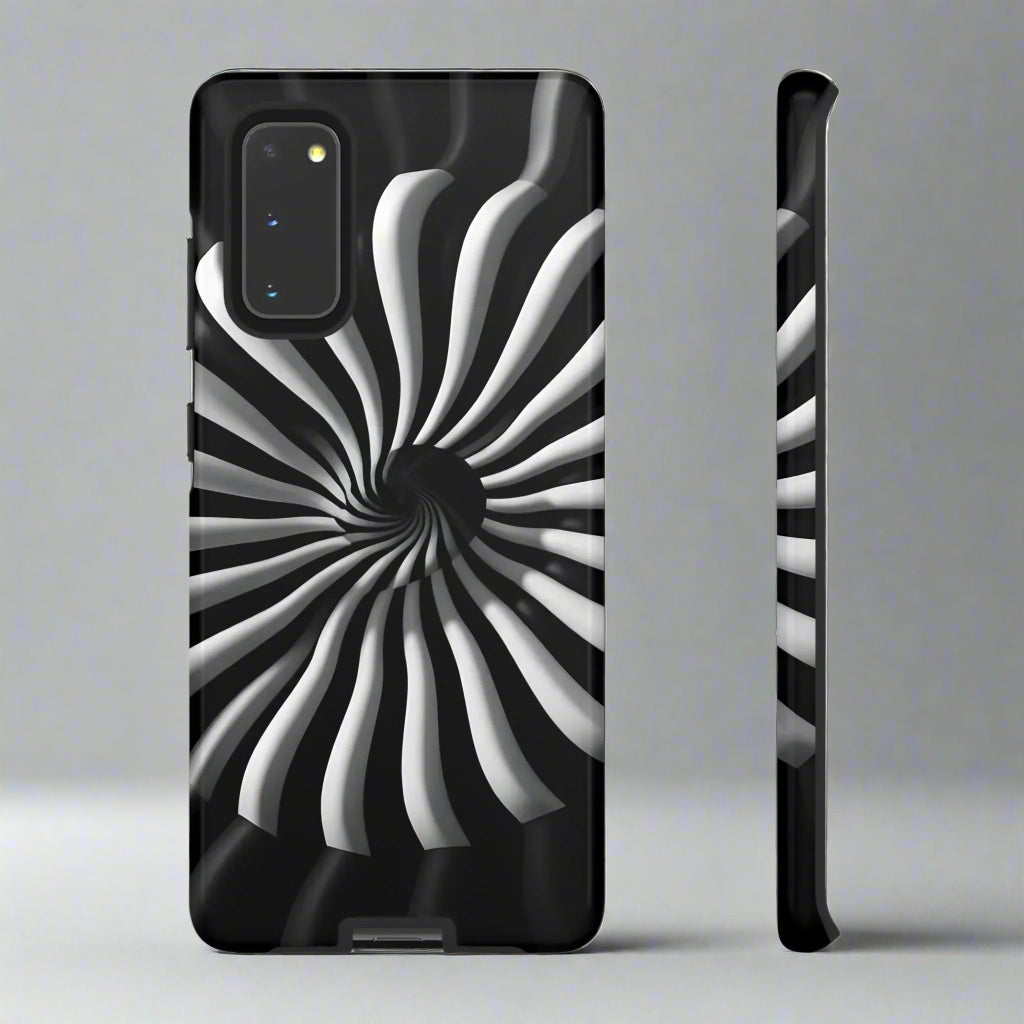 Hypnotic Black and White Spiral Phone Case for iPhone & Galaxy - KarArmDesign