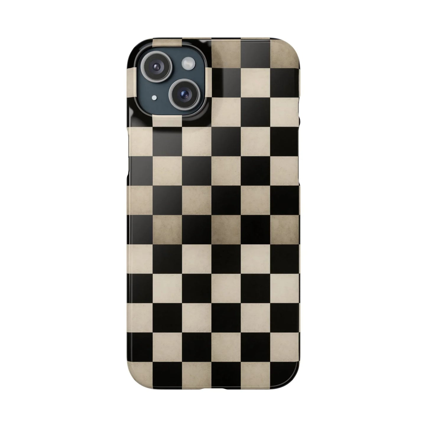 Stylish Matte Checker Phone Case for iPhone 7-16 and Samsung Galaxy S10-S24 Models - KarArmDesign