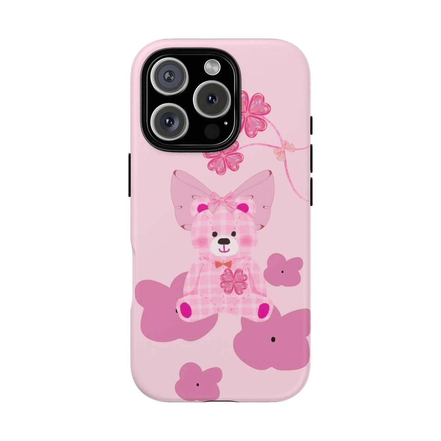 Pink Teddy Bear Phone Cases for iPhone, Pixel and Galaxy Models - KarArmDesign