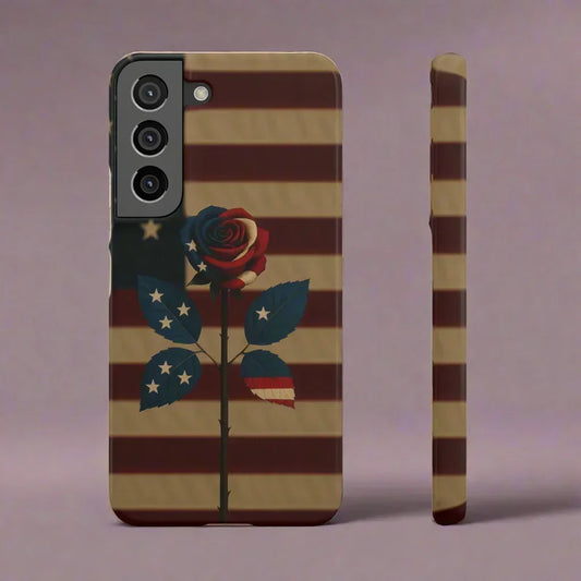 American Rose Flag Phone Case for iPhone 7-16 and Samsung Galaxy S10-S24 Models - KarArmDesign