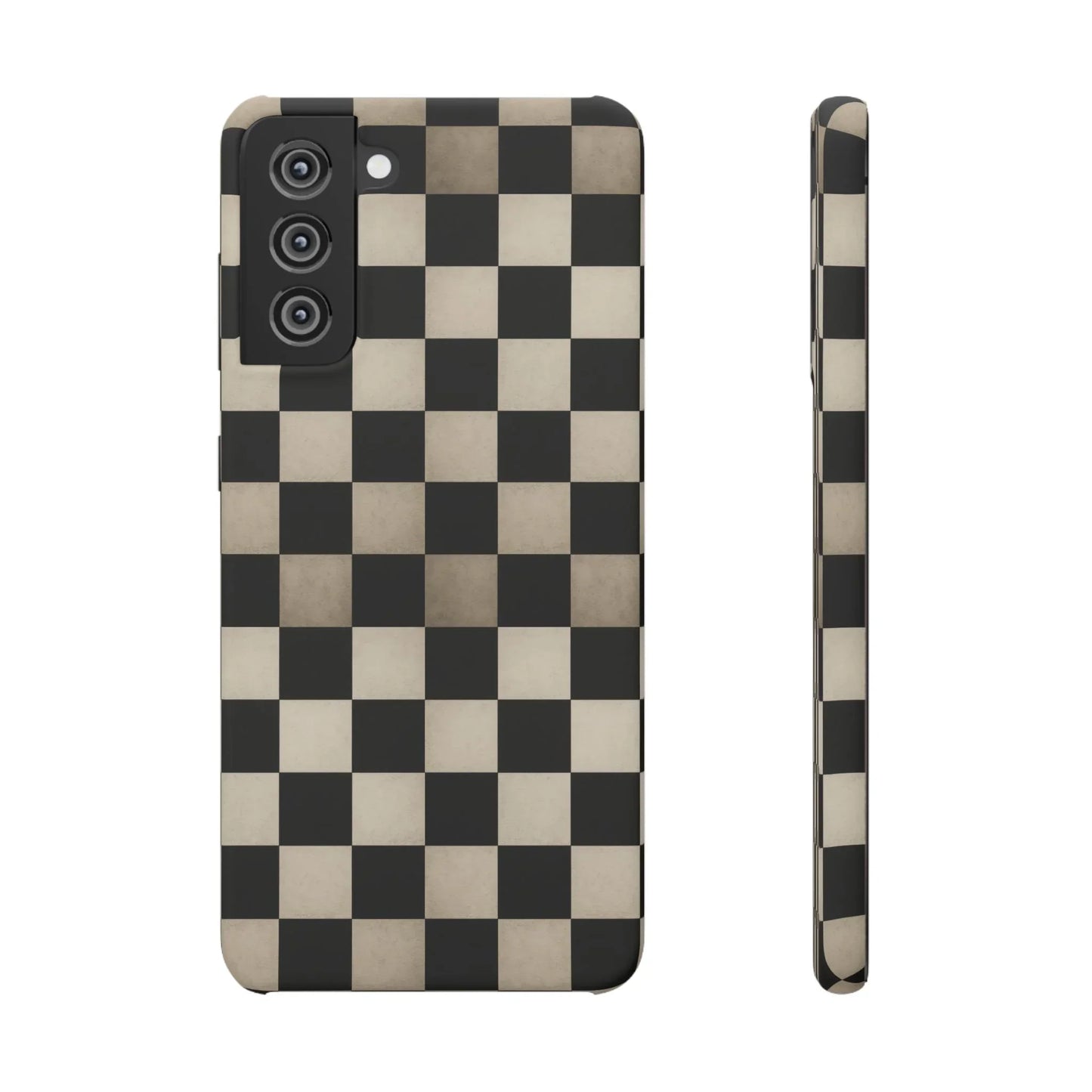 Stylish Matte Checker Phone Case for iPhone 7-16 and Samsung Galaxy S10-S24 Models - KarArmDesign
