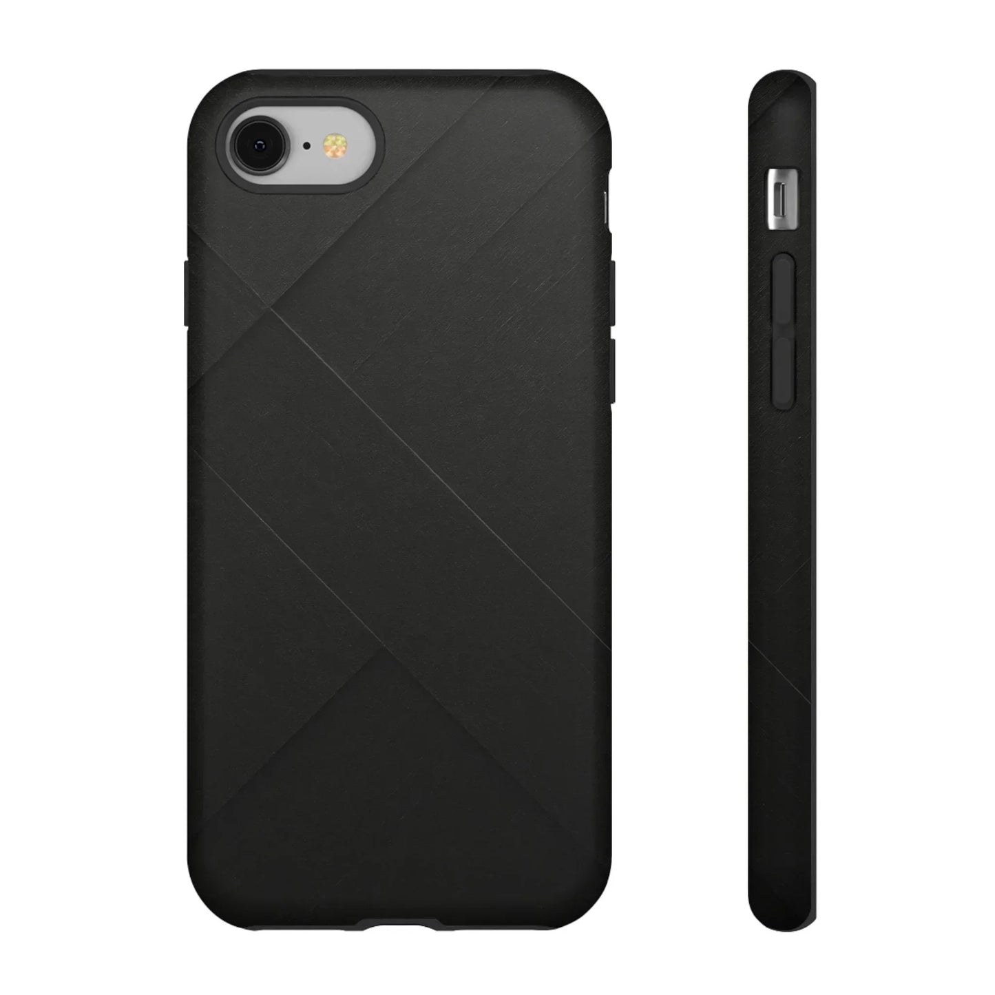 Matte Black Diagonal Line Phone Case for iPhone 8-16 and Galaxy S10-S25 Models - KarArmDesign