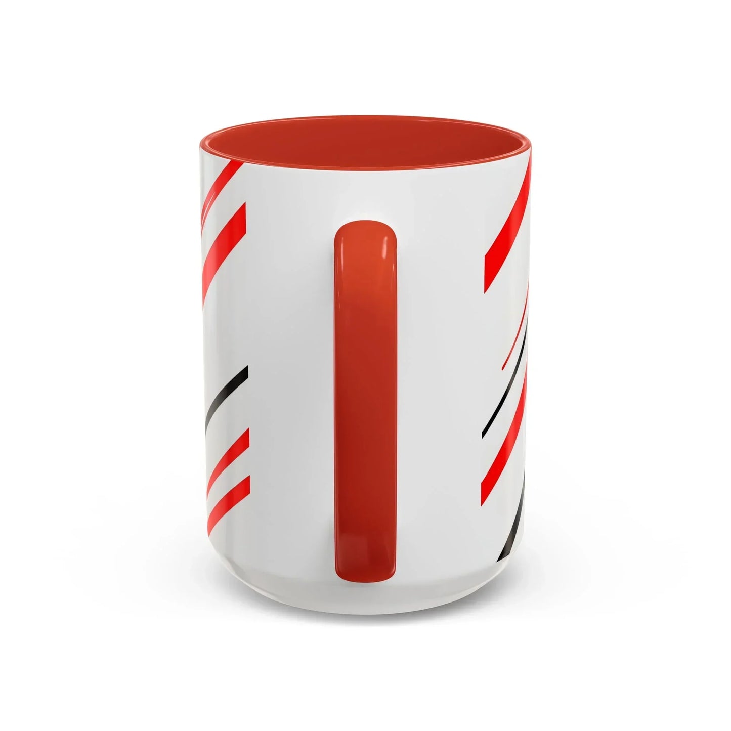 Bold Elegance – Red & Black Swirl Accent Coffee Mug - KarArmDesign
