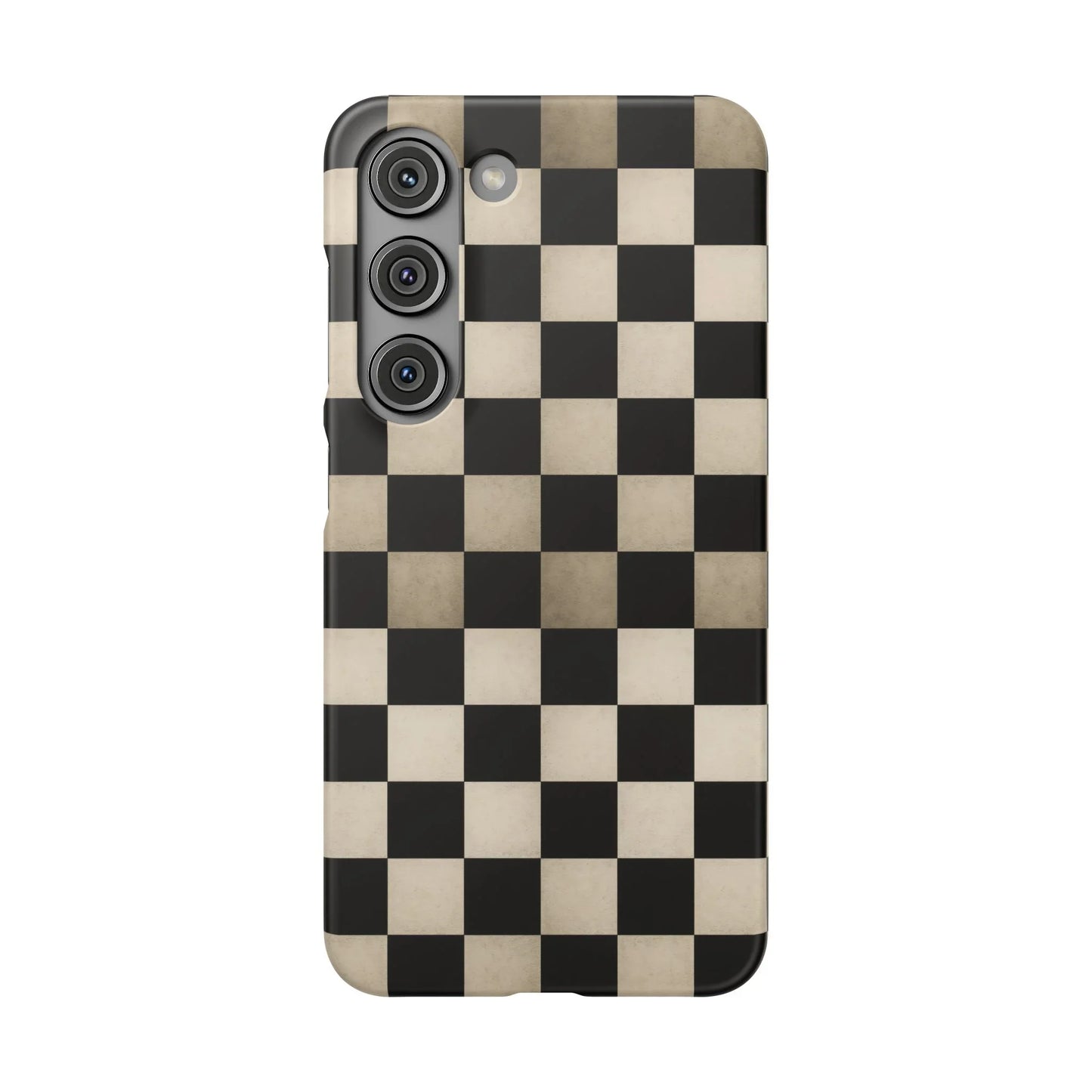 Stylish Matte Checker Phone Case for iPhone 7-16 and Samsung Galaxy S10-S24 Models - KarArmDesign