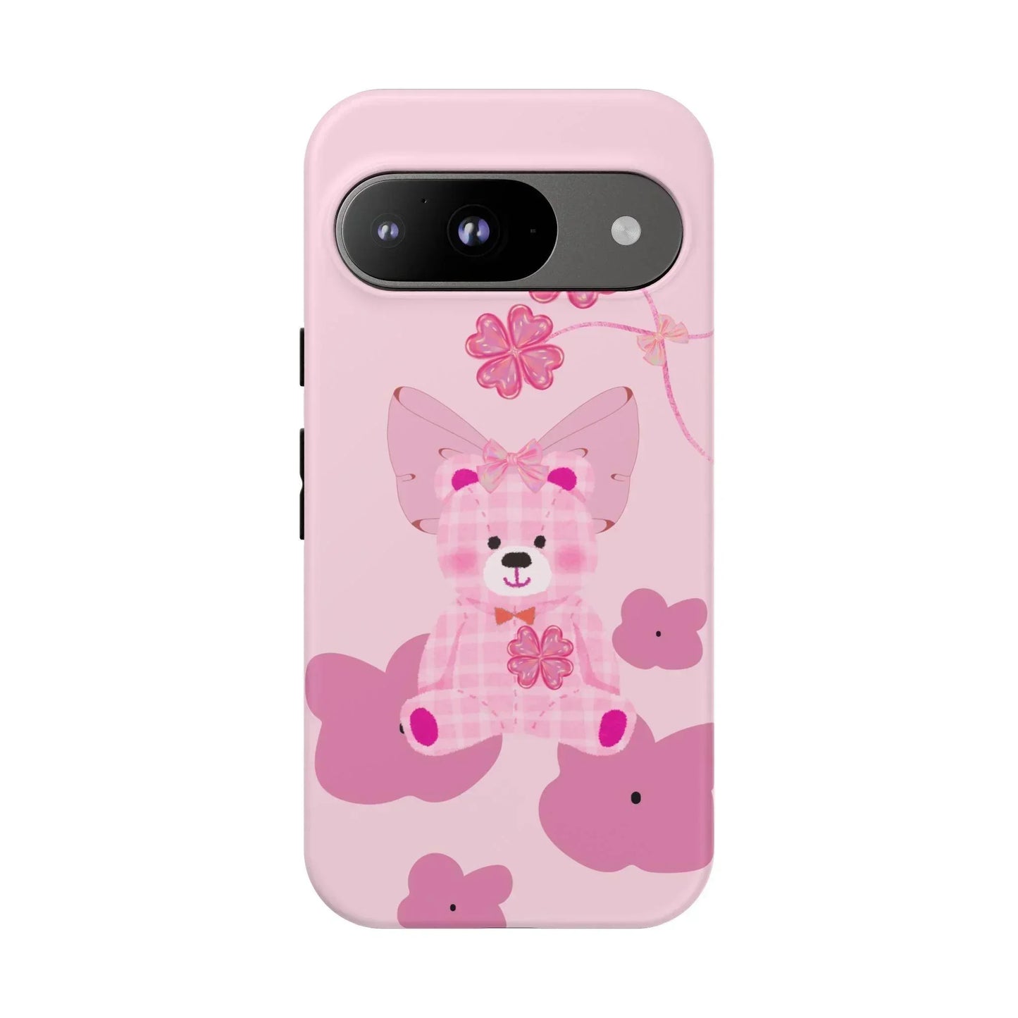 Pink Teddy Bear Phone Cases for iPhone, Pixel and Galaxy Models - KarArmDesign