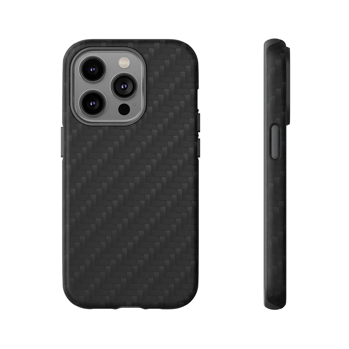 Black Carbon Phone Case Tough Case for iPhone 8-16 and Google Pixel up to 9 Models - KarArmDesign
