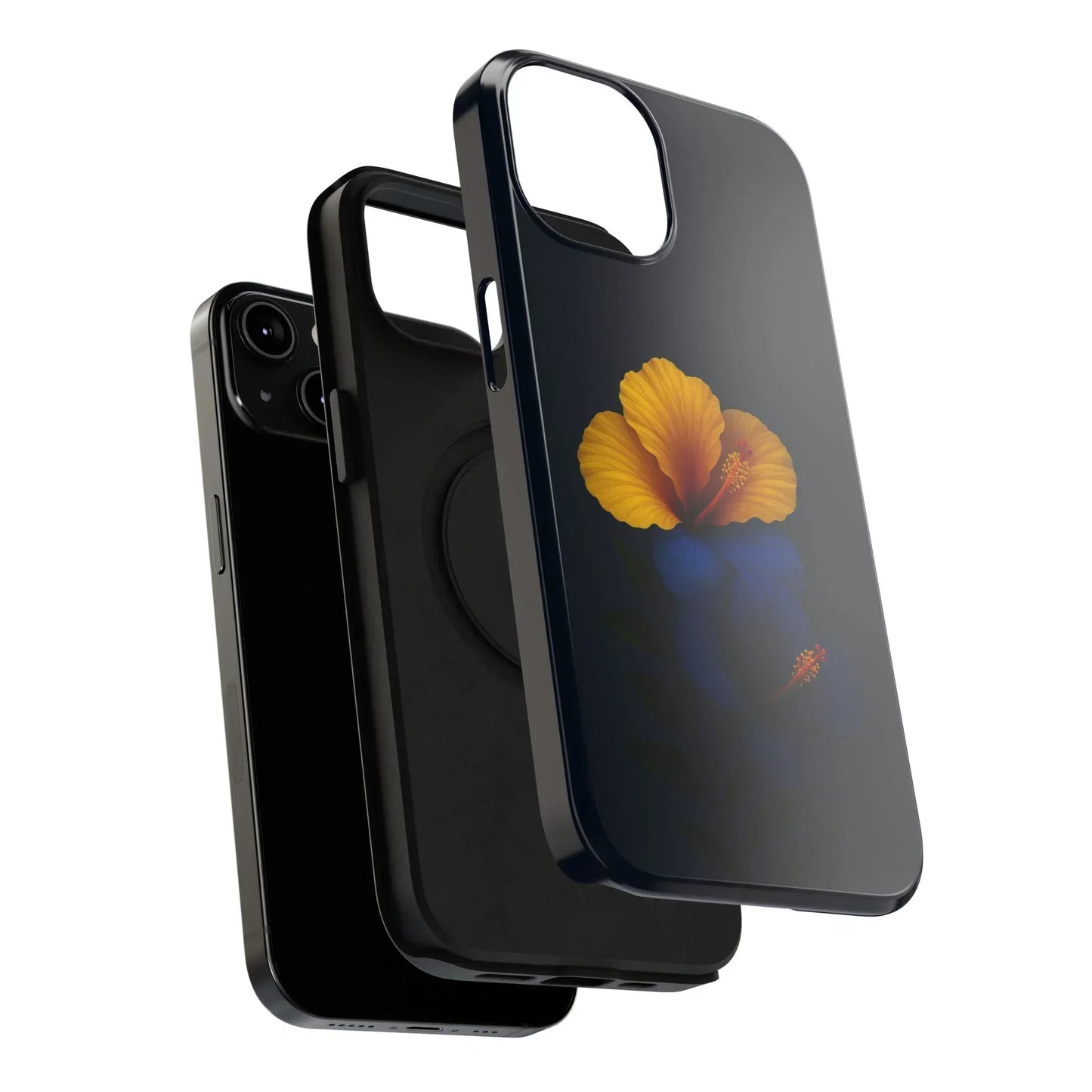 Elegant hibiscus phone case Impact-Resistant Cases for iPhone 12-16 and Samsung Galaxy S21-S22 Models - KarArmDesign