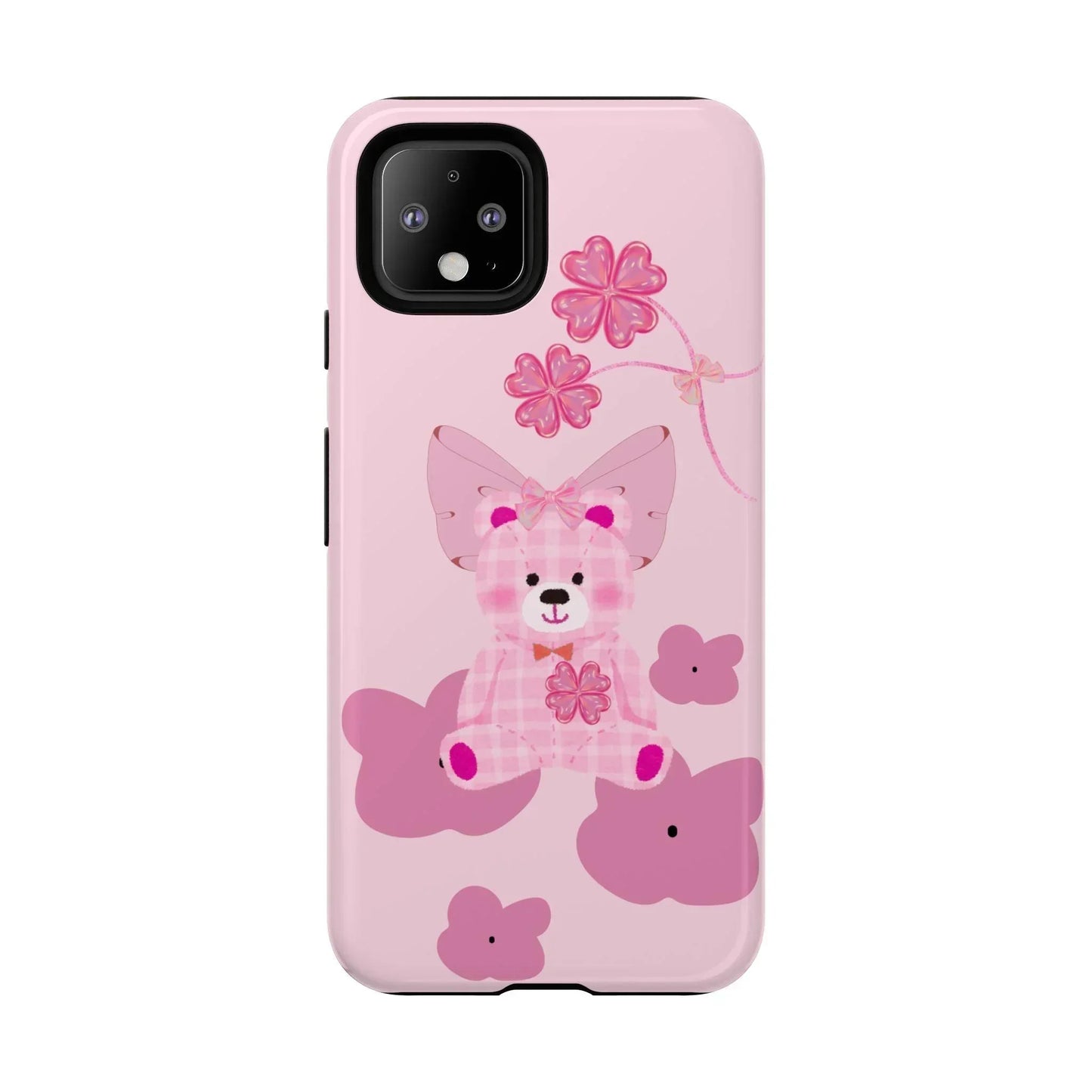 Pink Teddy Bear Phone Cases for iPhone, Pixel and Galaxy Models - KarArmDesign