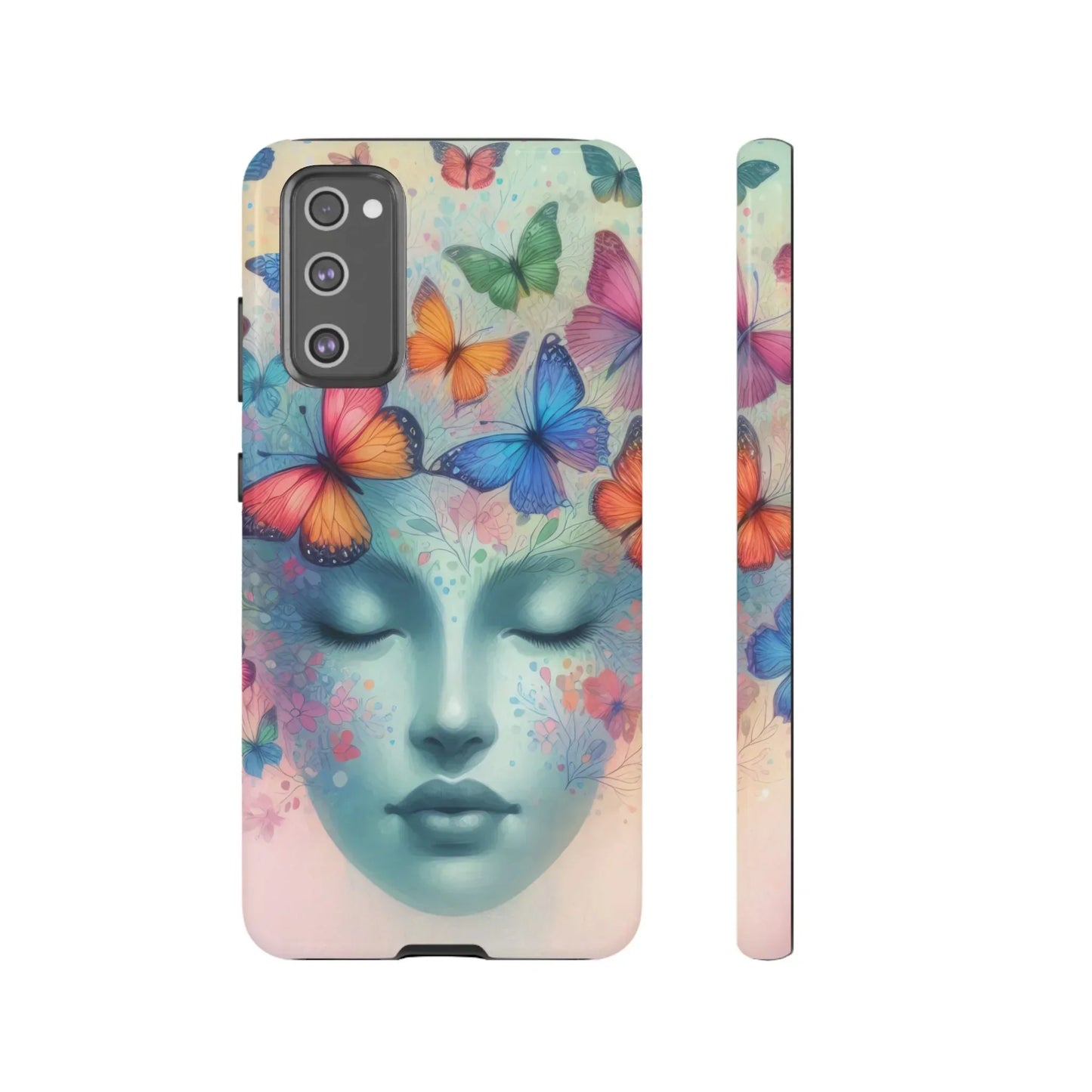 Butterfly Bloom Dreamy Woman Phone Case for Galaxy and Pixel - KarArmDesign
