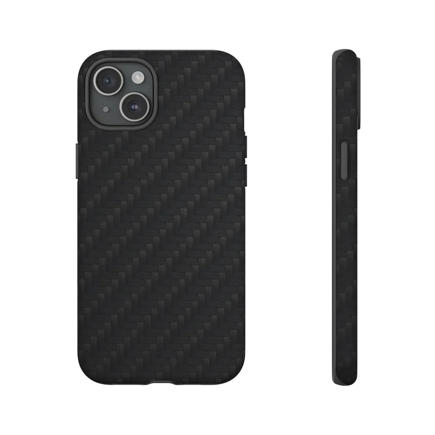 Black Carbon Phone Case Tough Case for iPhone 8-16 and Google Pixel up to 9 Models - KarArmDesign