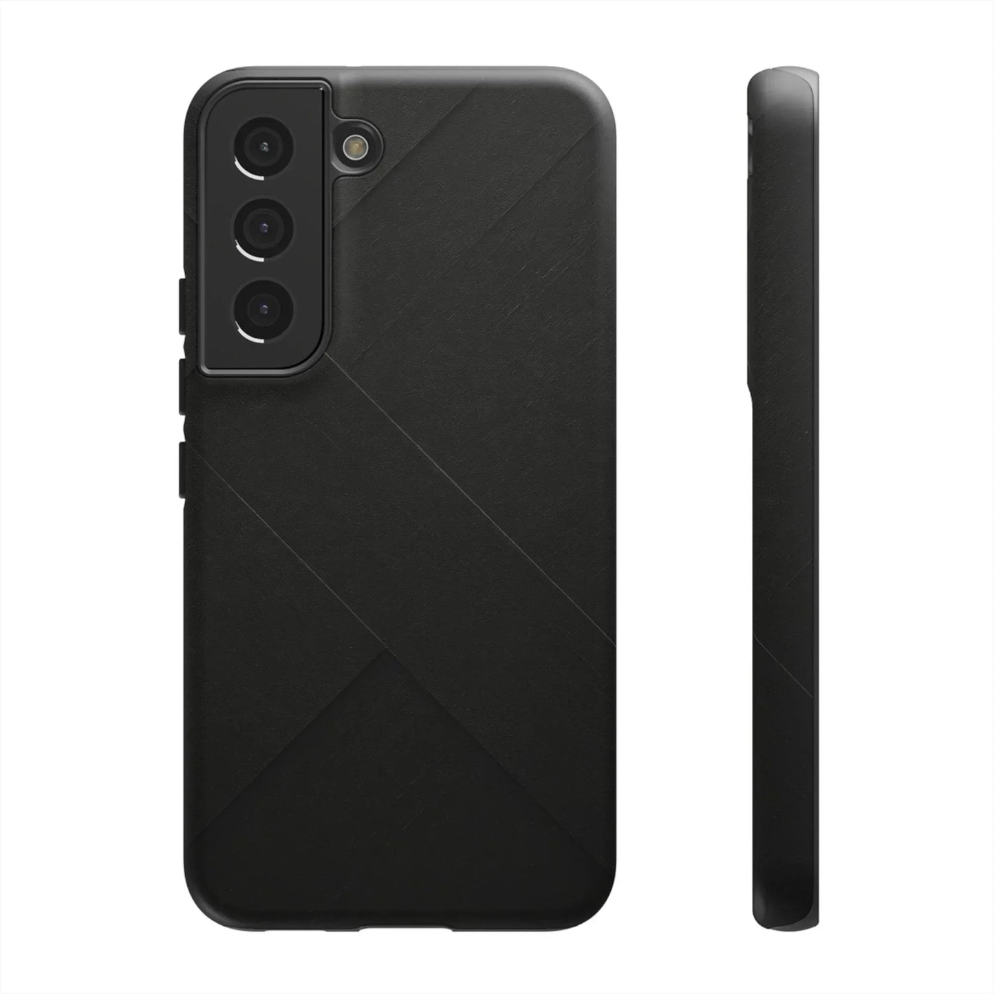 Matte Black Diagonal Line Phone Case for iPhone 8-16 and Galaxy S10-S25 Models - KarArmDesign