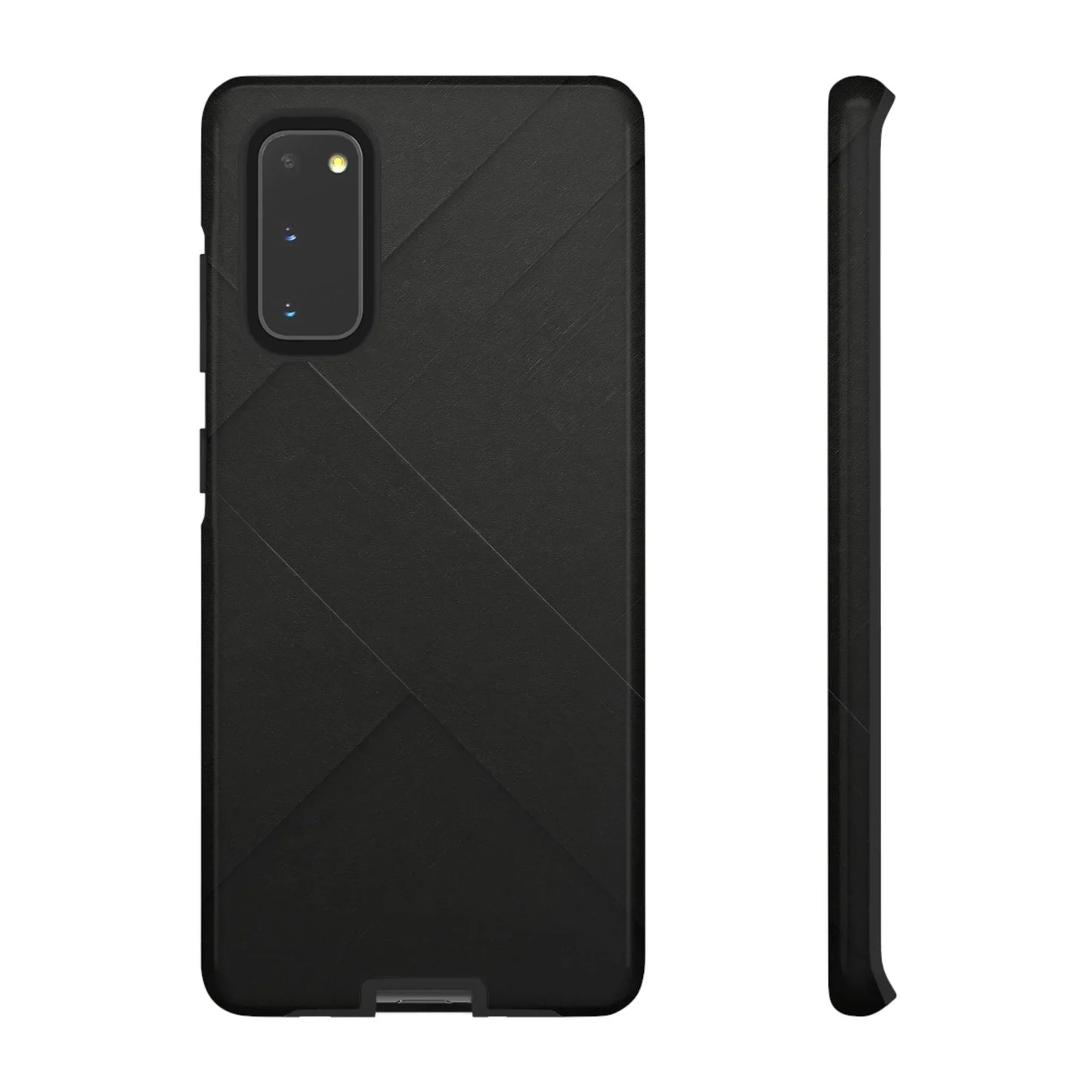 Matte Black Diagonal Line Phone Case for iPhone 8-16 and Galaxy S10-S25 Models - KarArmDesign