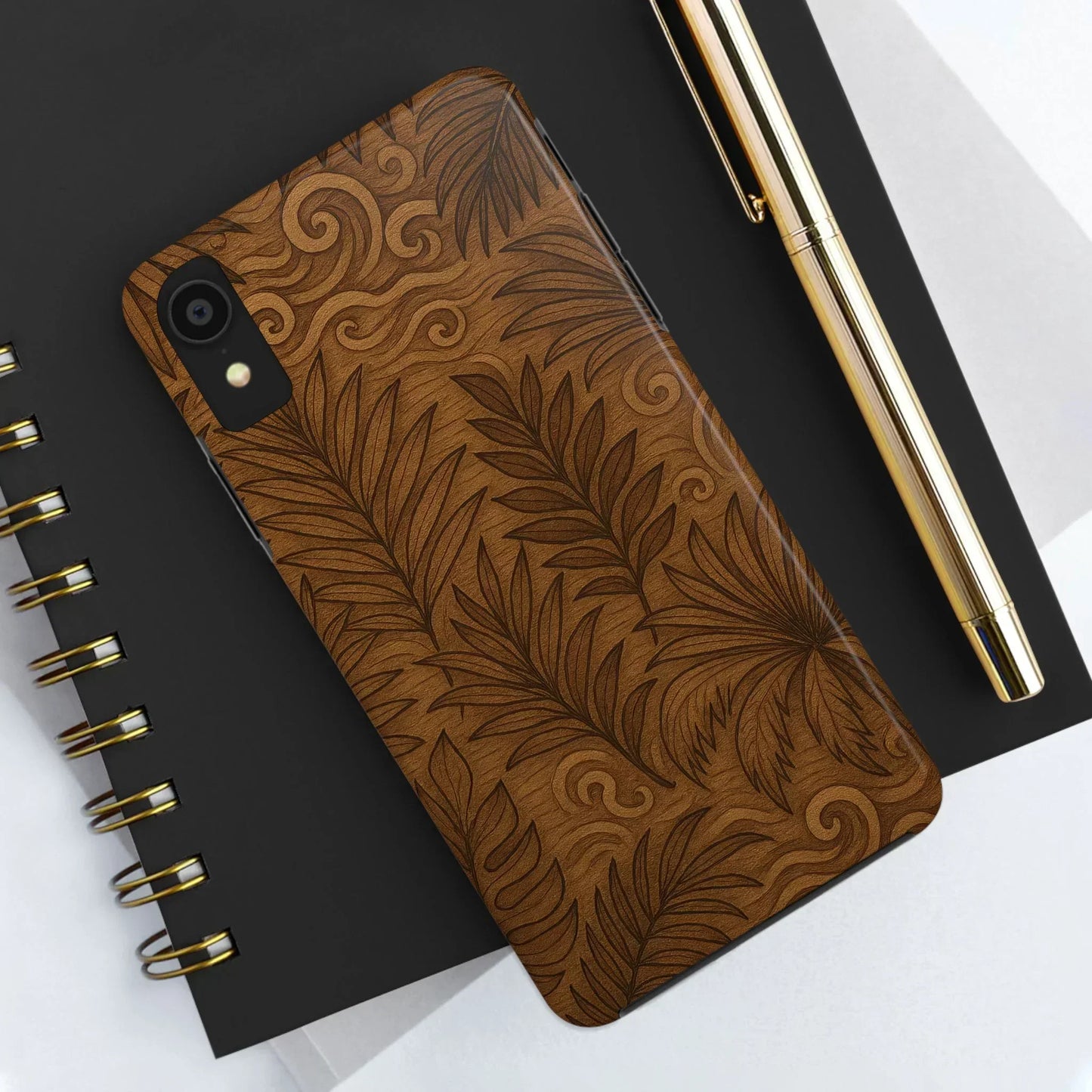 Wood Leaf Armor Phone Case for iPhone and Samsung Galaxy - KarArmDesign