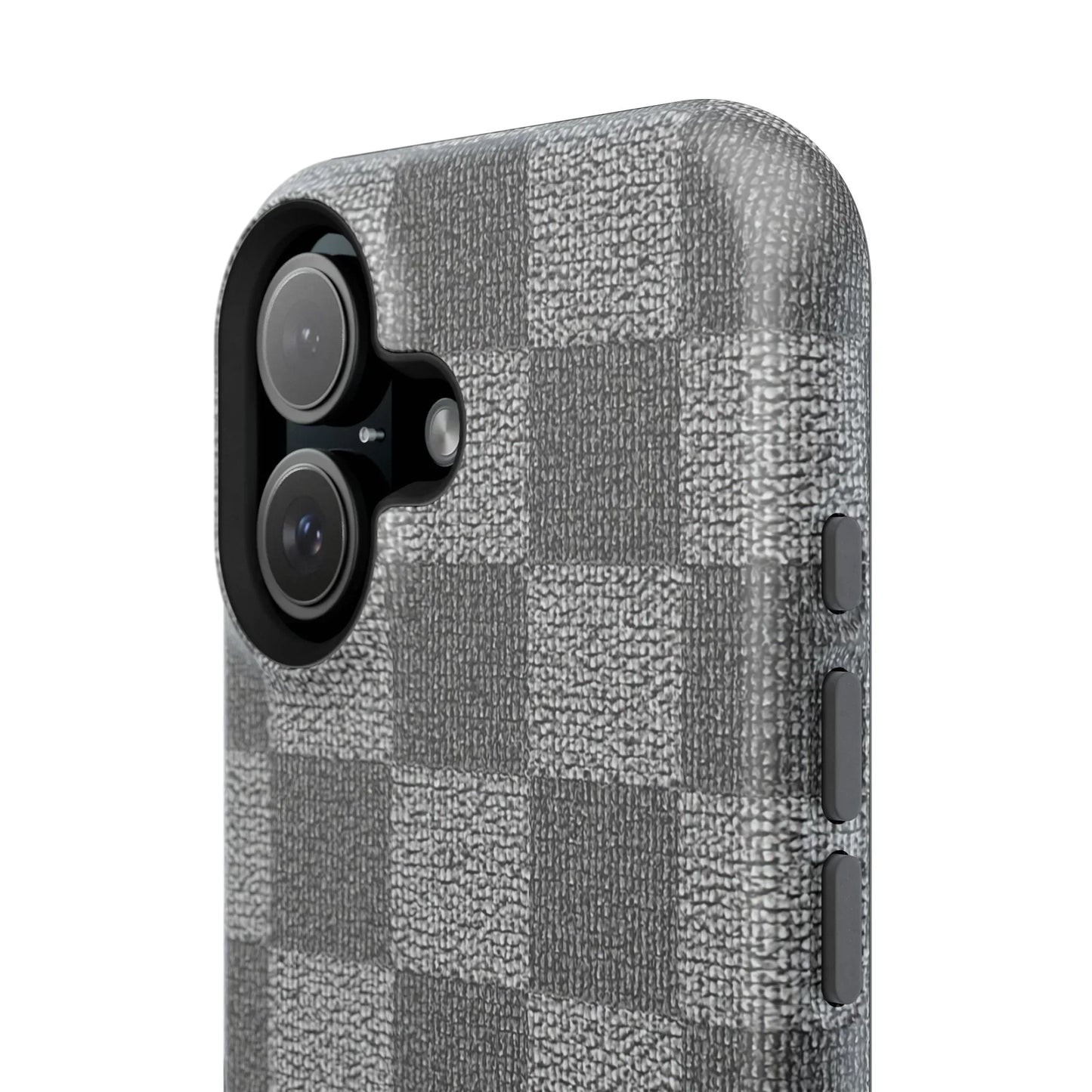 Gray Checkered Phone Case for iPhone 12-16 and Galaxy S21-S22 Models - KarArmDesign