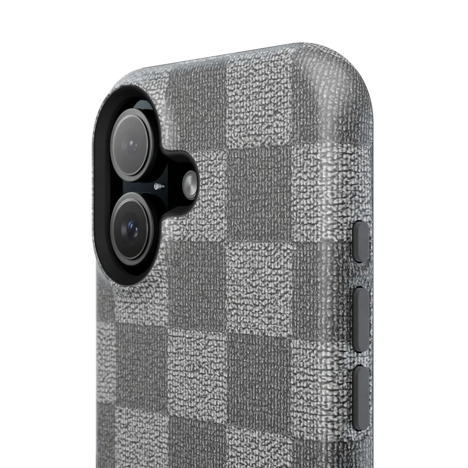 Gray Checkered Phone Case for iPhone 12-16 and Galaxy S21-S22 Models - KarArmDesign
