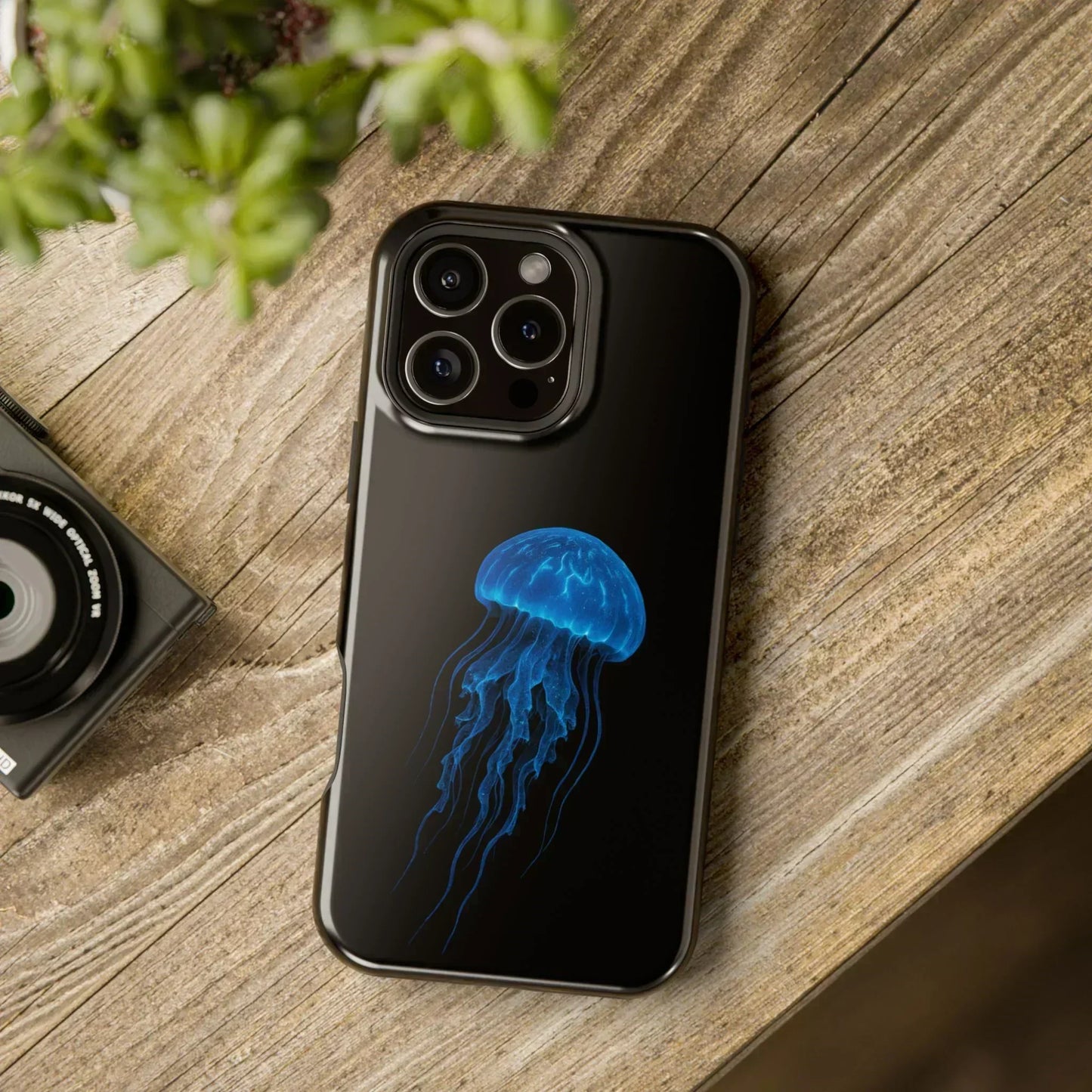 Blue Jellyfish Phone Case for iPhone 12-16 and Samsung Galaxy S21-S22 Models - KarArmDesign