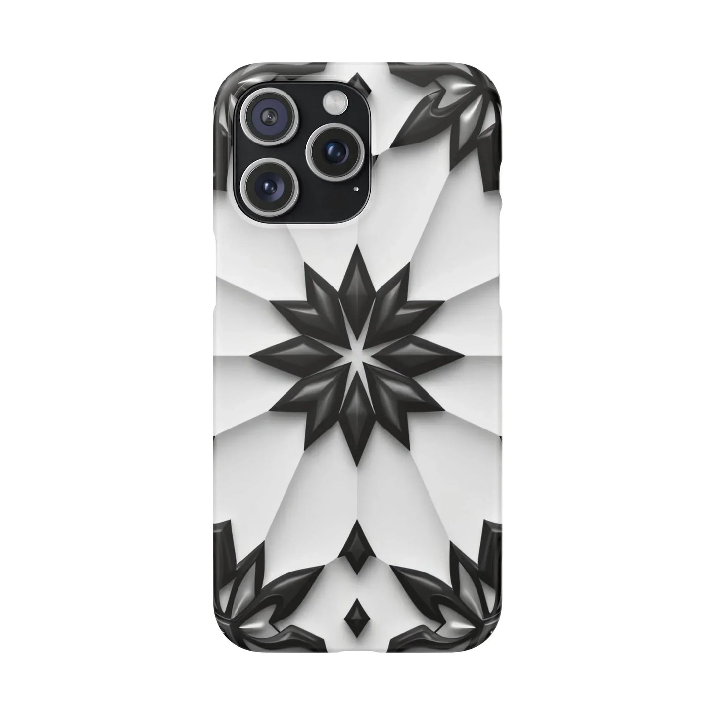 Black and White Geometric Floral Phone Case for iPhone and Samsung Galaxy - KarArmDesign