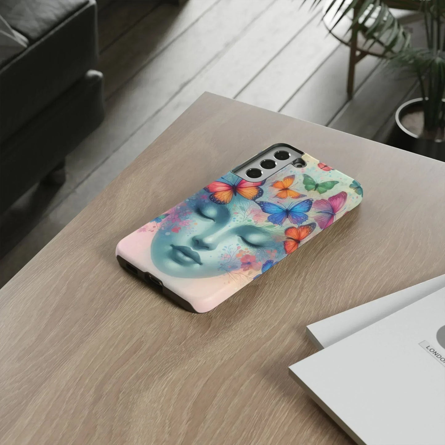 Butterfly Bloom Dreamy Woman Phone Case for Galaxy and Pixel - KarArmDesign