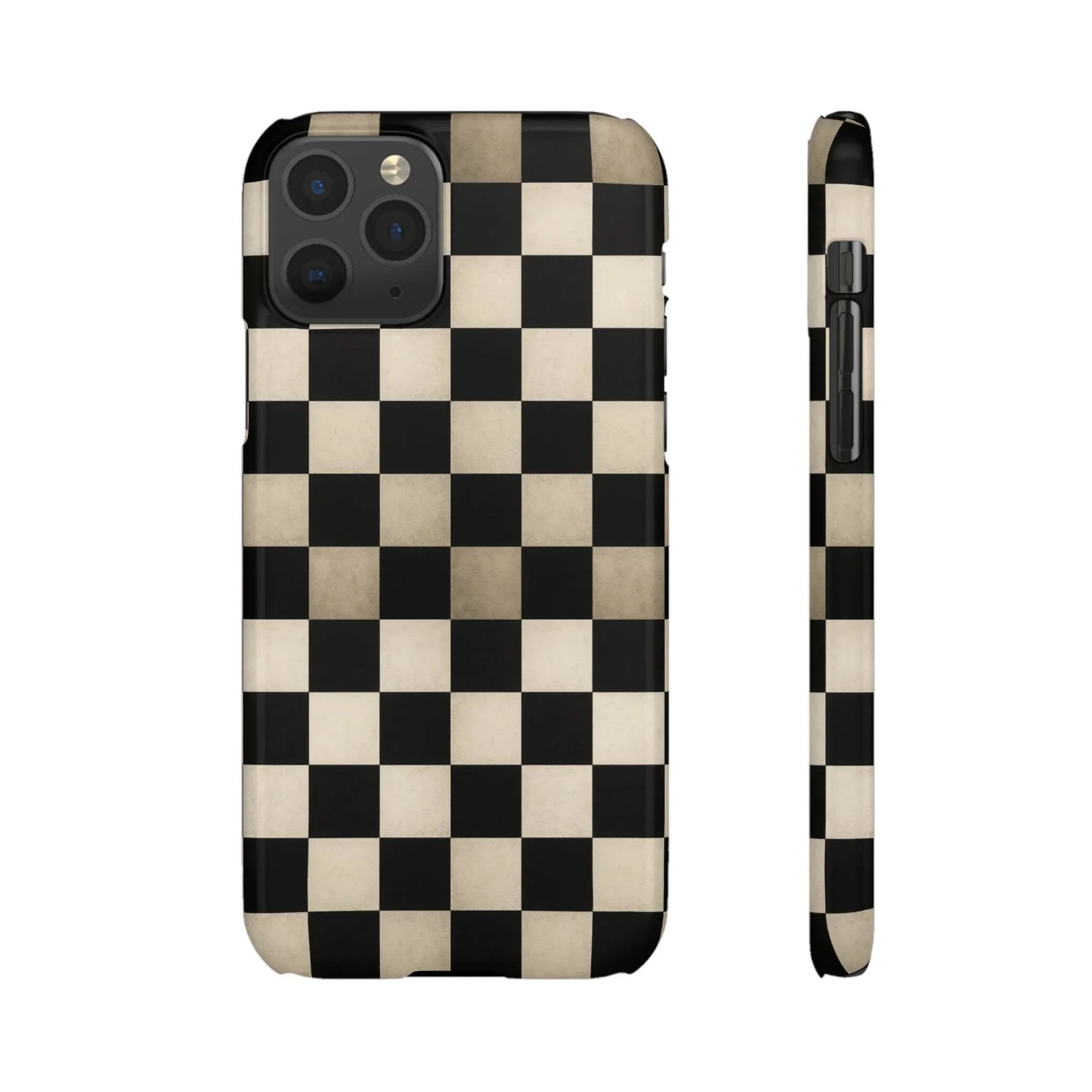 Stylish Matte Checker Phone Case for iPhone 7-16 and Samsung Galaxy S10-S24 Models - KarArmDesign