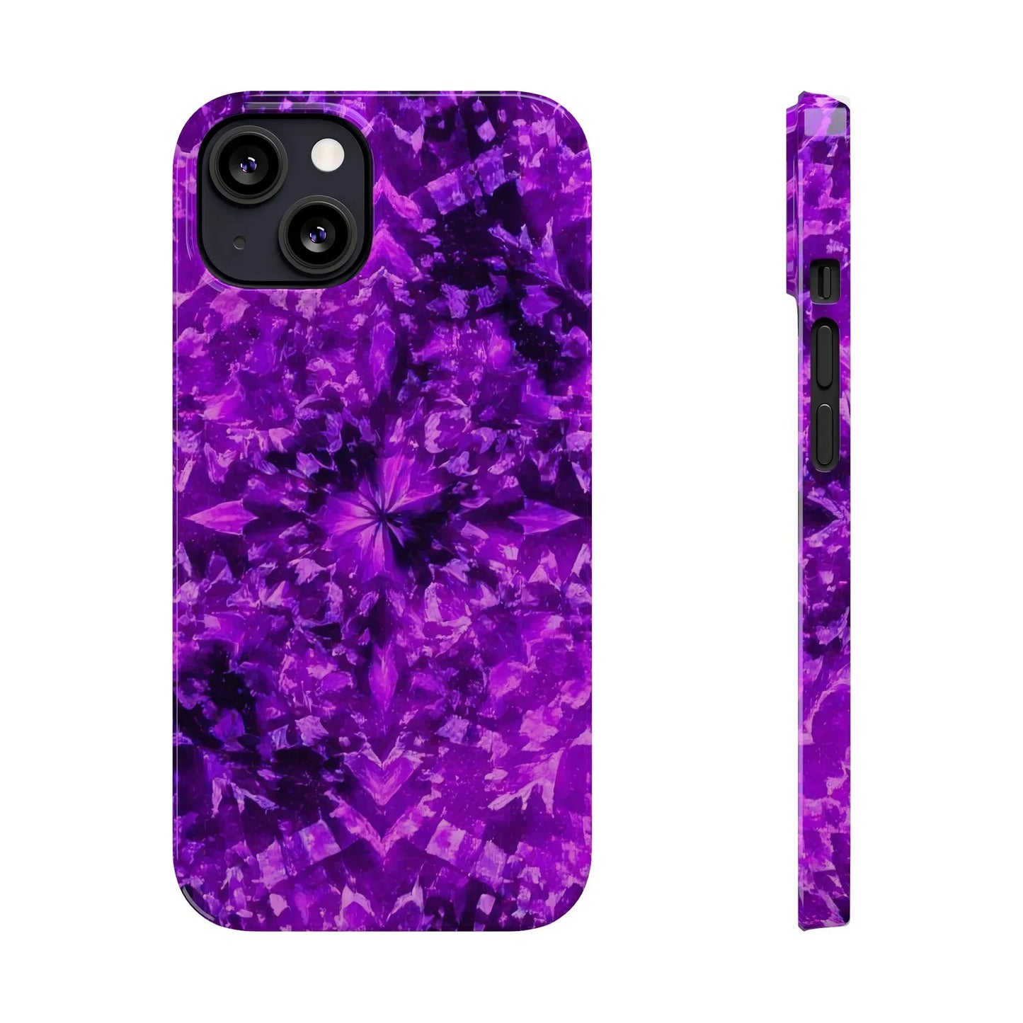 Vivid Purple Kaleidoscope Phone Case iPhone 7 to 16 Series Models - KarArmDesign