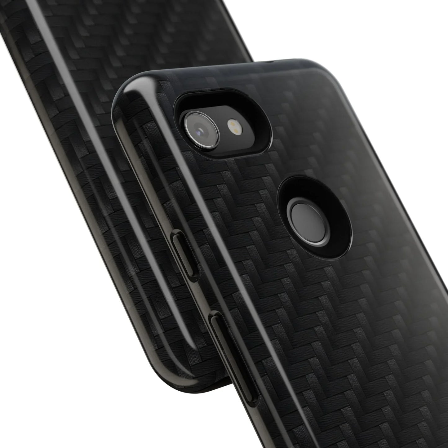 Black Carbon Phone Case Tough Case for iPhone 8-16 and Google Pixel up to 9 Models - KarArmDesign