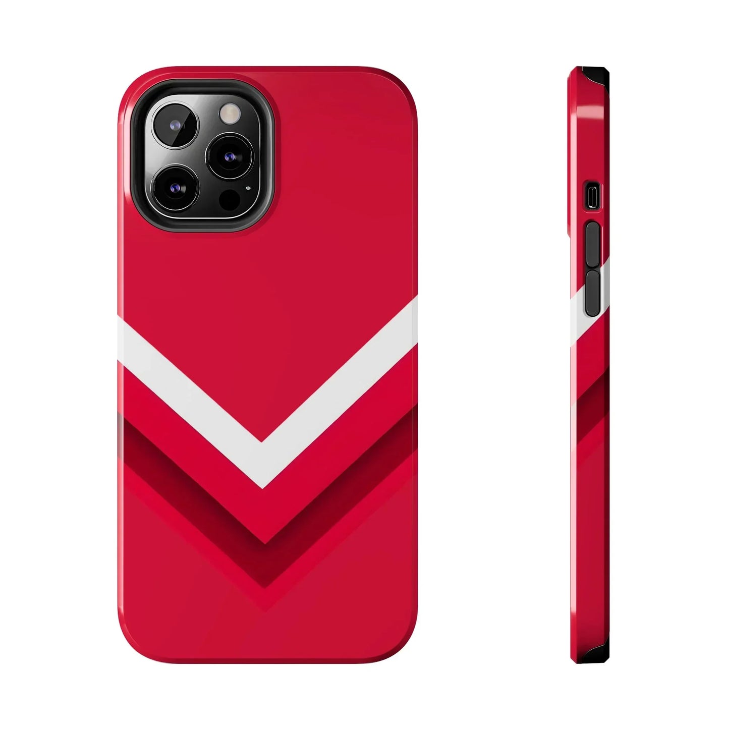Red Chevron Armor โ Tough Phone Case for iPhone 7โ16 & Galaxy S21โS24 Models - KarArmDesign