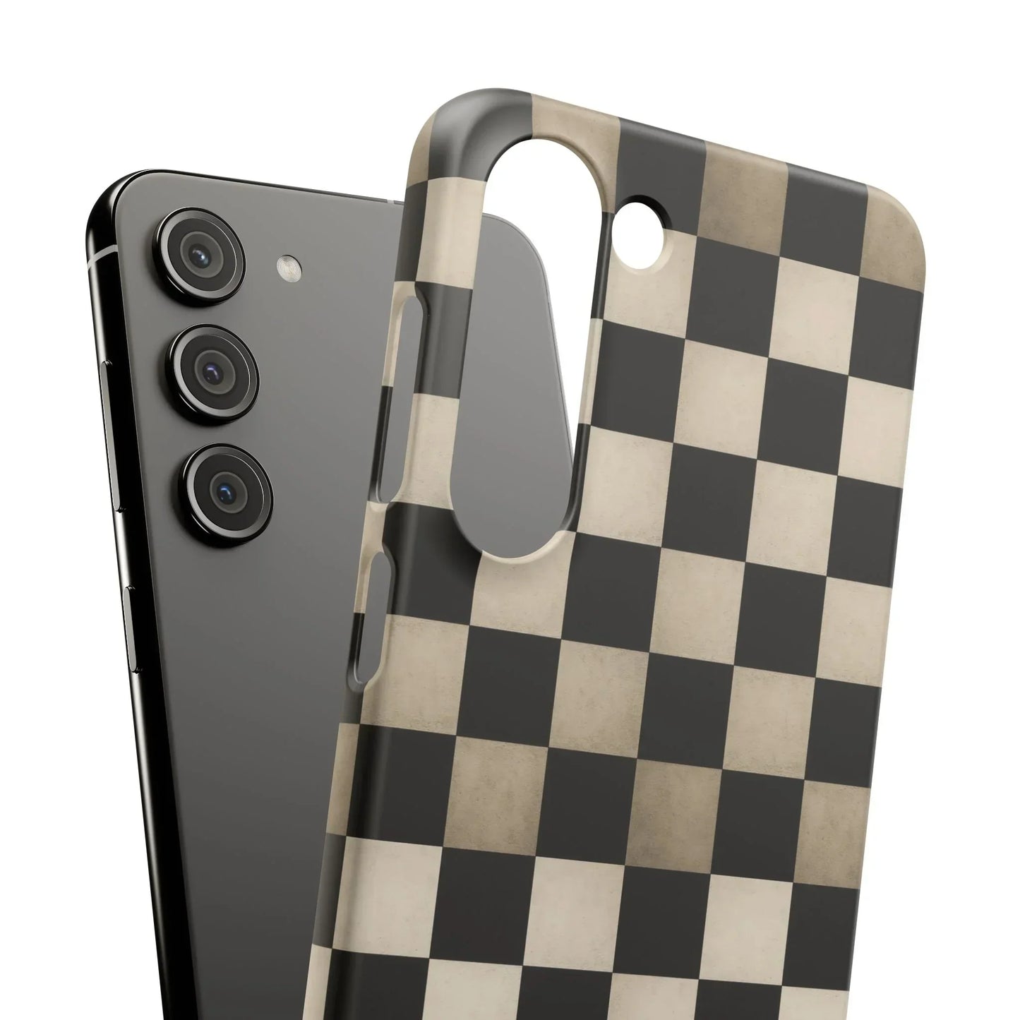 Stylish Matte Checker Phone Case for iPhone 7-16 and Samsung Galaxy S10-S24 Models - KarArmDesign