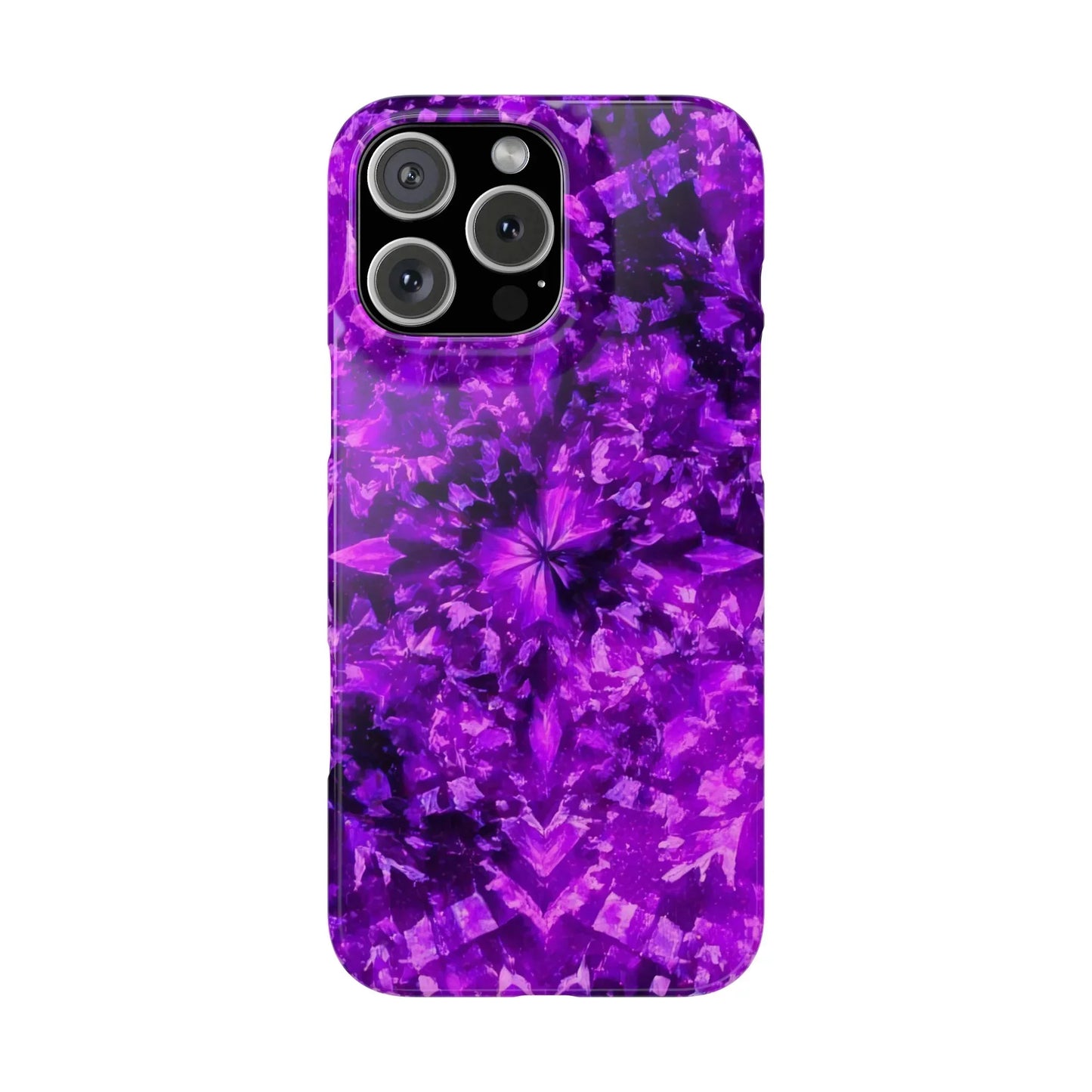 Vivid Purple Kaleidoscope Phone Case iPhone 7 to 16 Series Models - KarArmDesign