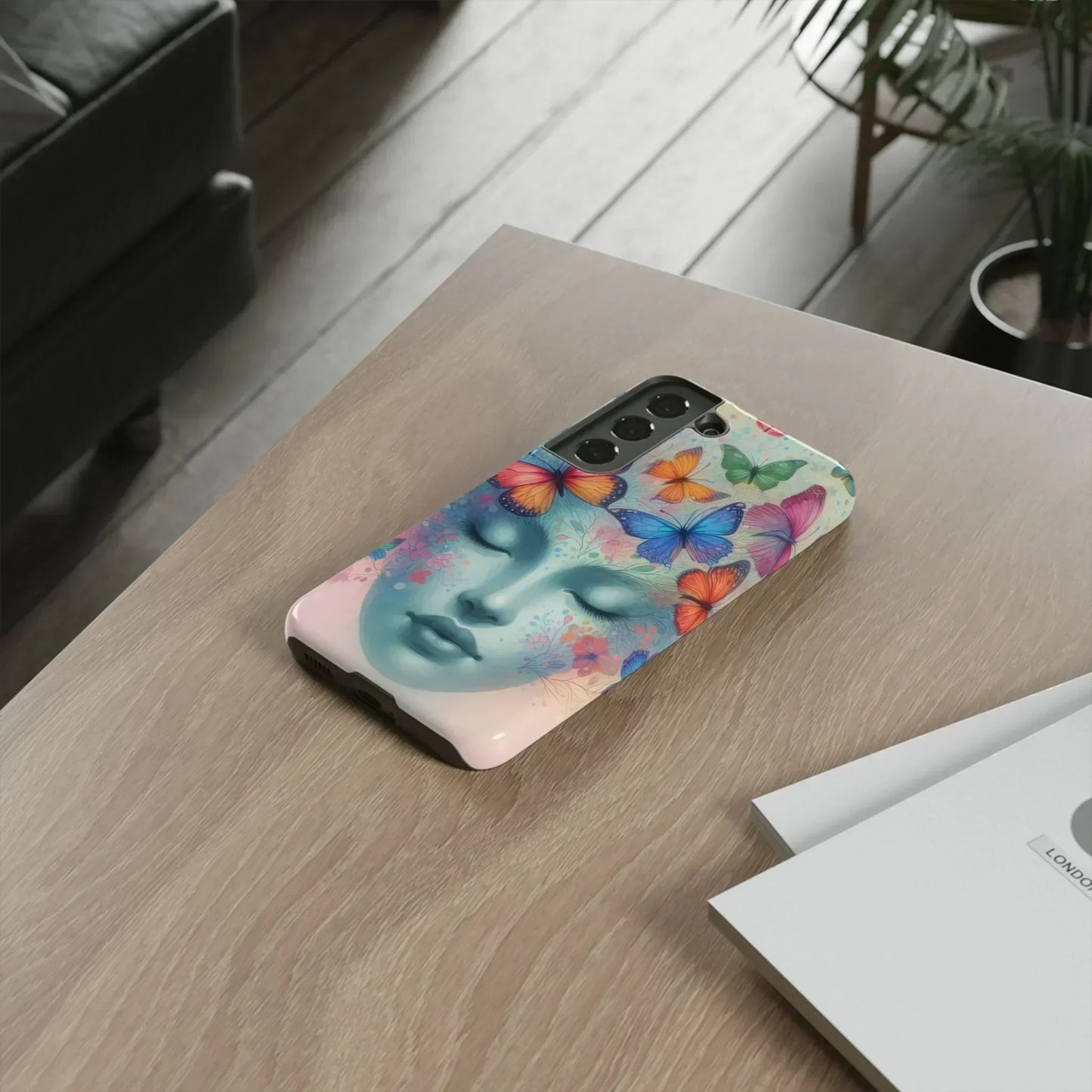 Butterfly Bloom Dreamy Woman Phone Case for Galaxy and Pixel - KarArmDesign