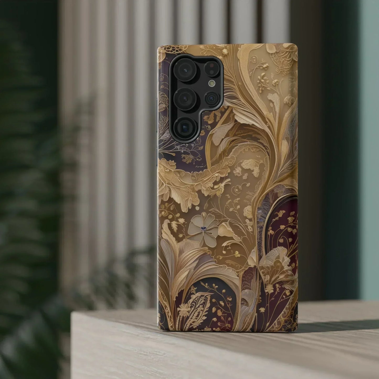 Botanical Luxury Design Impact-Resistant Phone Case for iPhone 12-16 and Galaxy S21-S22 Models - KarArmDesign