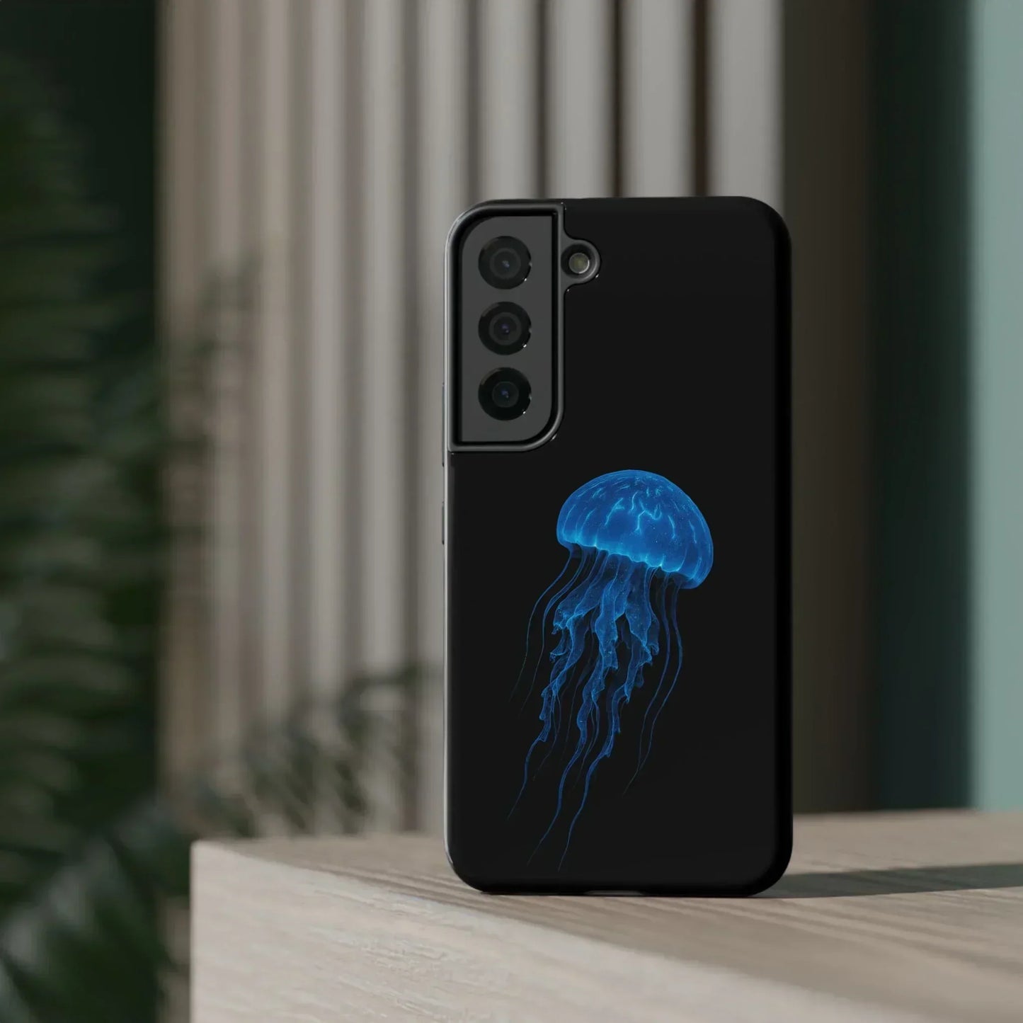 Blue Jellyfish Phone Case for iPhone 12-16 and Samsung Galaxy S21-S22 Models - KarArmDesign