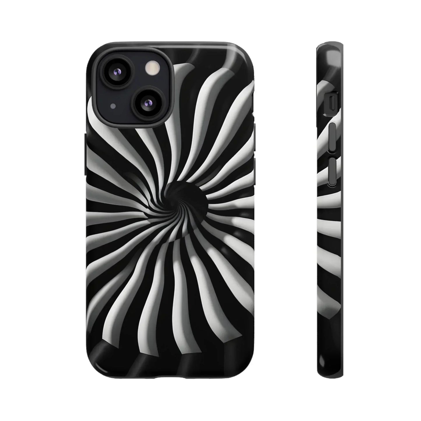 Hypnotic Black and White Spiral Phone Case for iPhone & Galaxy - KarArmDesign