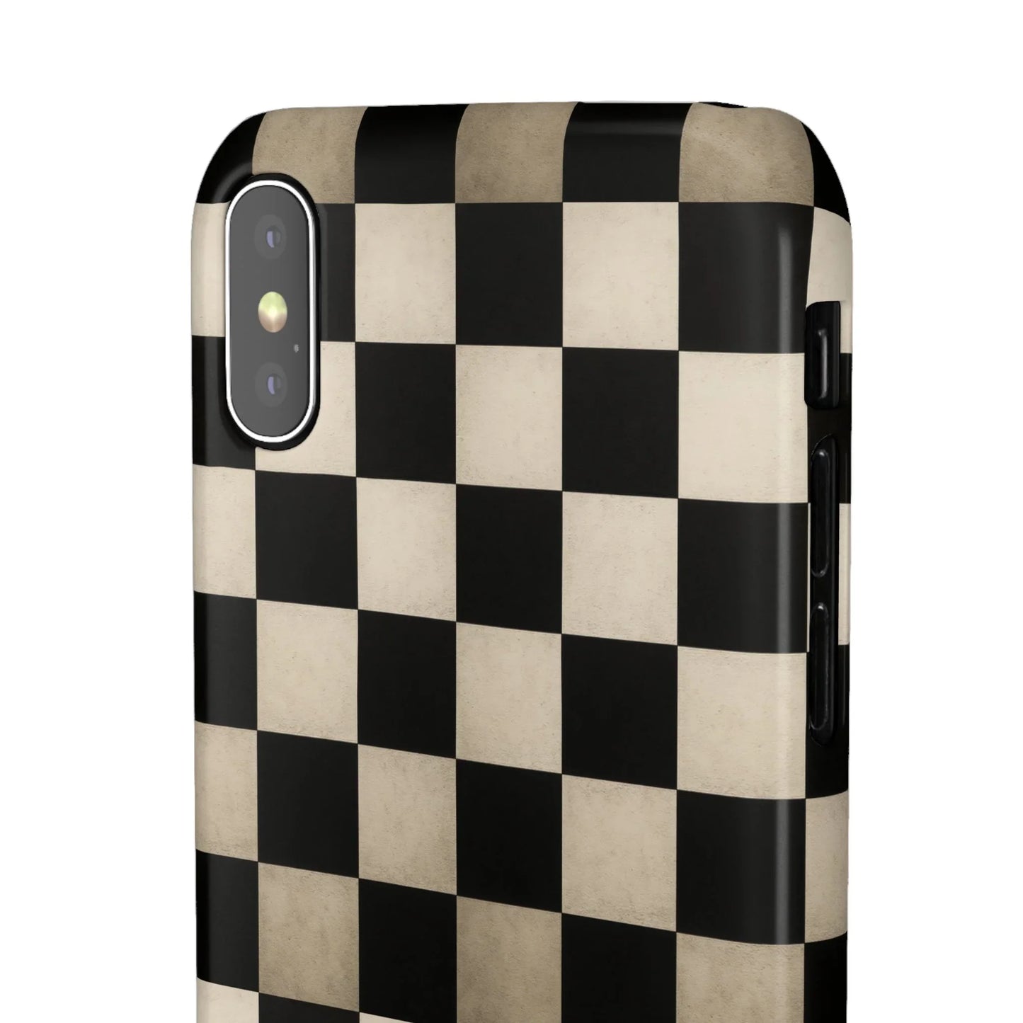 Stylish Matte Checker Phone Case for iPhone 7-16 and Samsung Galaxy S10-S24 Models - KarArmDesign