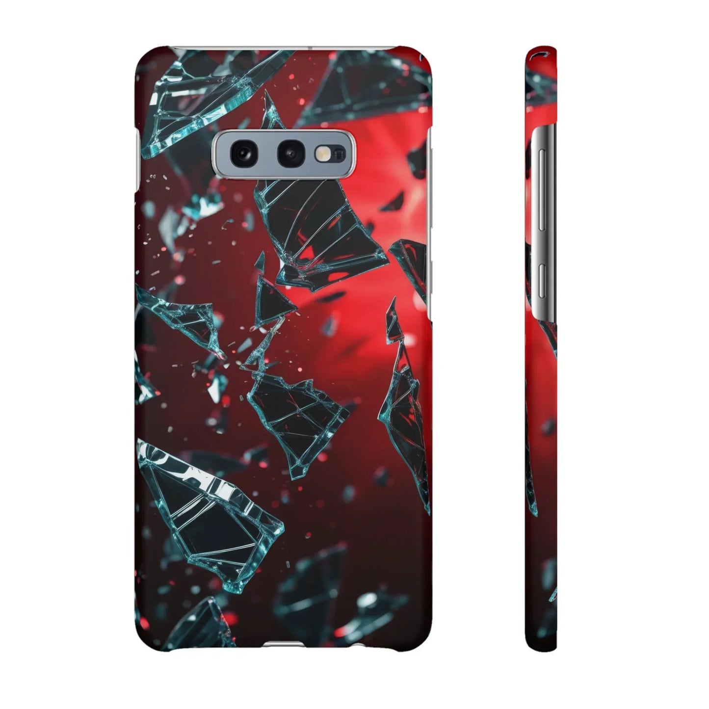 "Crimson Impact" Realistic Glass Shard Snap Phone Case for iPhone 7-16 and Samsung Galaxy S10-S24 Models - KarArmDesign