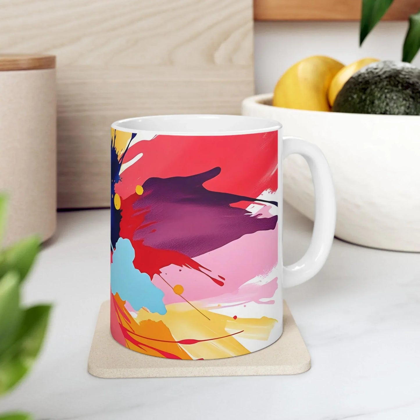 Vibrant Expression — Abstract Art Ceramic Mug (11oz, 15oz) - KarArmDesign