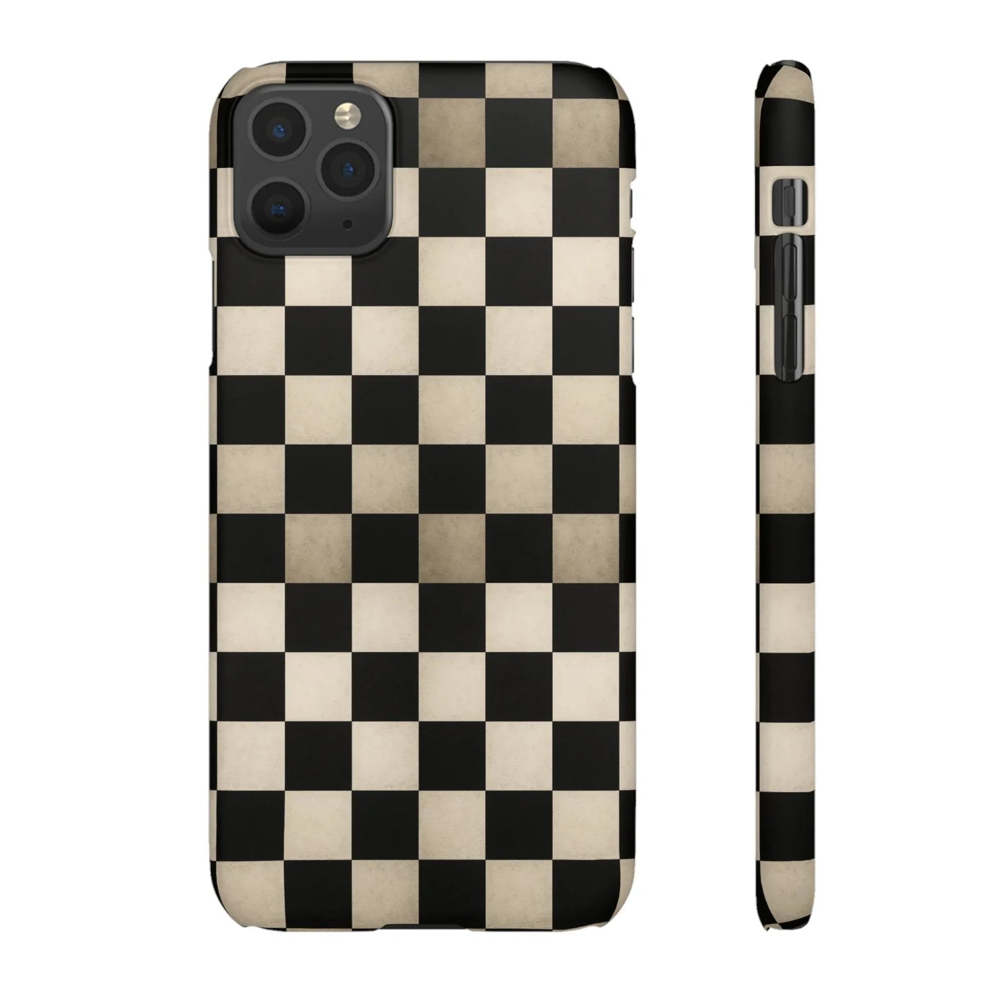 Stylish Matte Checker Phone Case for iPhone 7-16 and Samsung Galaxy S10-S24 Models - KarArmDesign