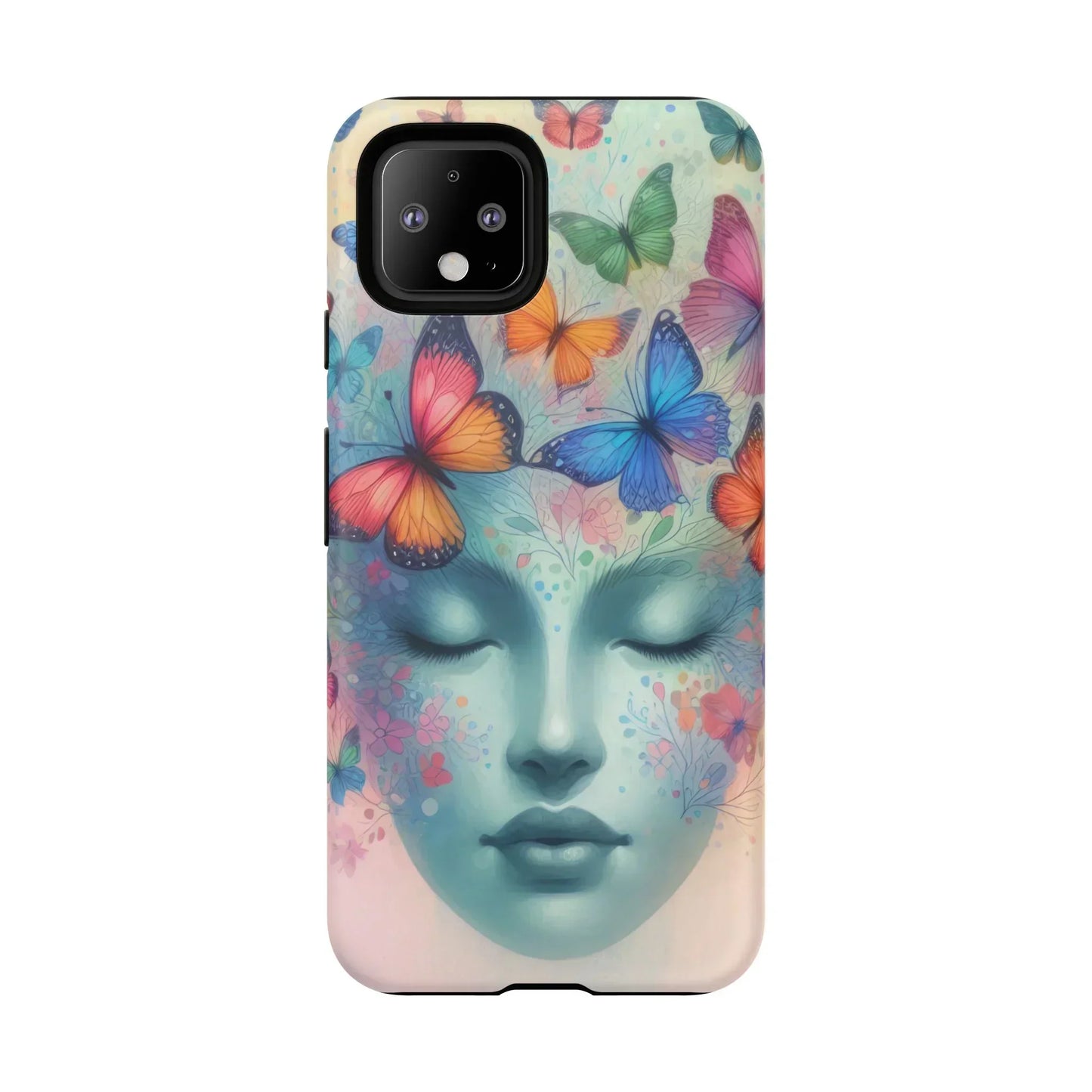 Butterfly Bloom Dreamy Woman Phone Case for Galaxy and Pixel - KarArmDesign