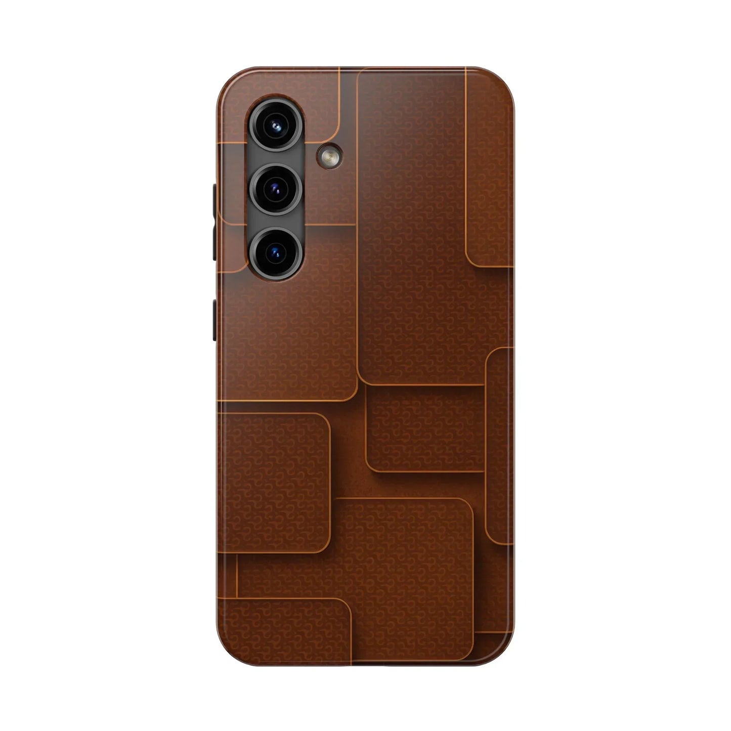 Textured Brown Phone Case for iPhone 7-16 and Samsung Galaxy S21-S24 Models - KarArmDesign