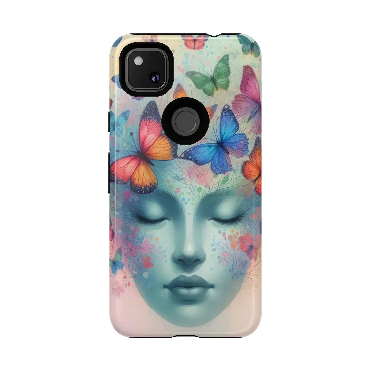 Butterfly Bloom Dreamy Woman Phone Case for Galaxy and Pixel - KarArmDesign