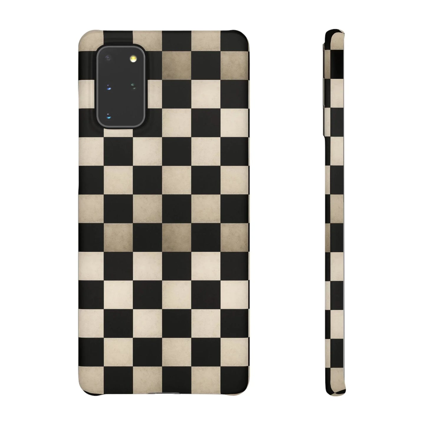 Stylish Matte Checker Phone Case for iPhone 7-16 and Samsung Galaxy S10-S24 Models - KarArmDesign