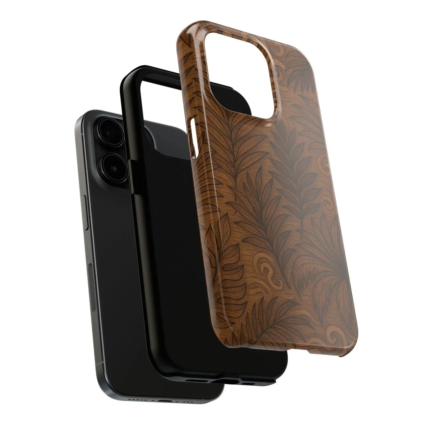 Wood Leaf Armor Phone Case for iPhone and Samsung Galaxy - KarArmDesign