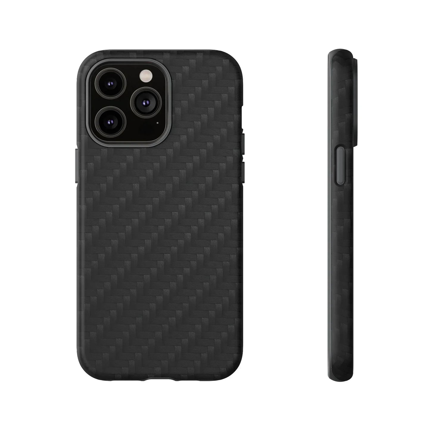 Black Carbon Phone Case Tough Case for iPhone 8-16 and Google Pixel up to 9 Models - KarArmDesign