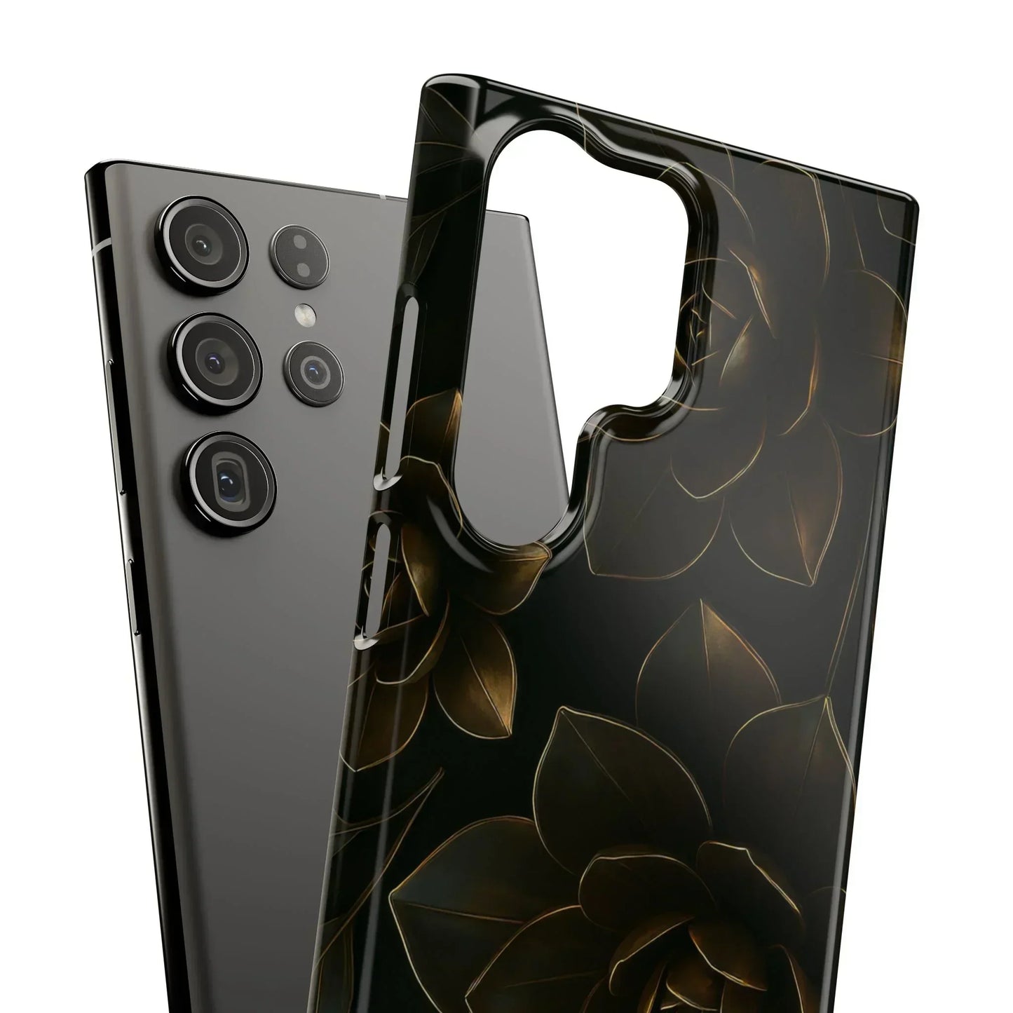 Metal Flower Phone Case for iPhone 7-16 and Galaxy S10-S24 Models