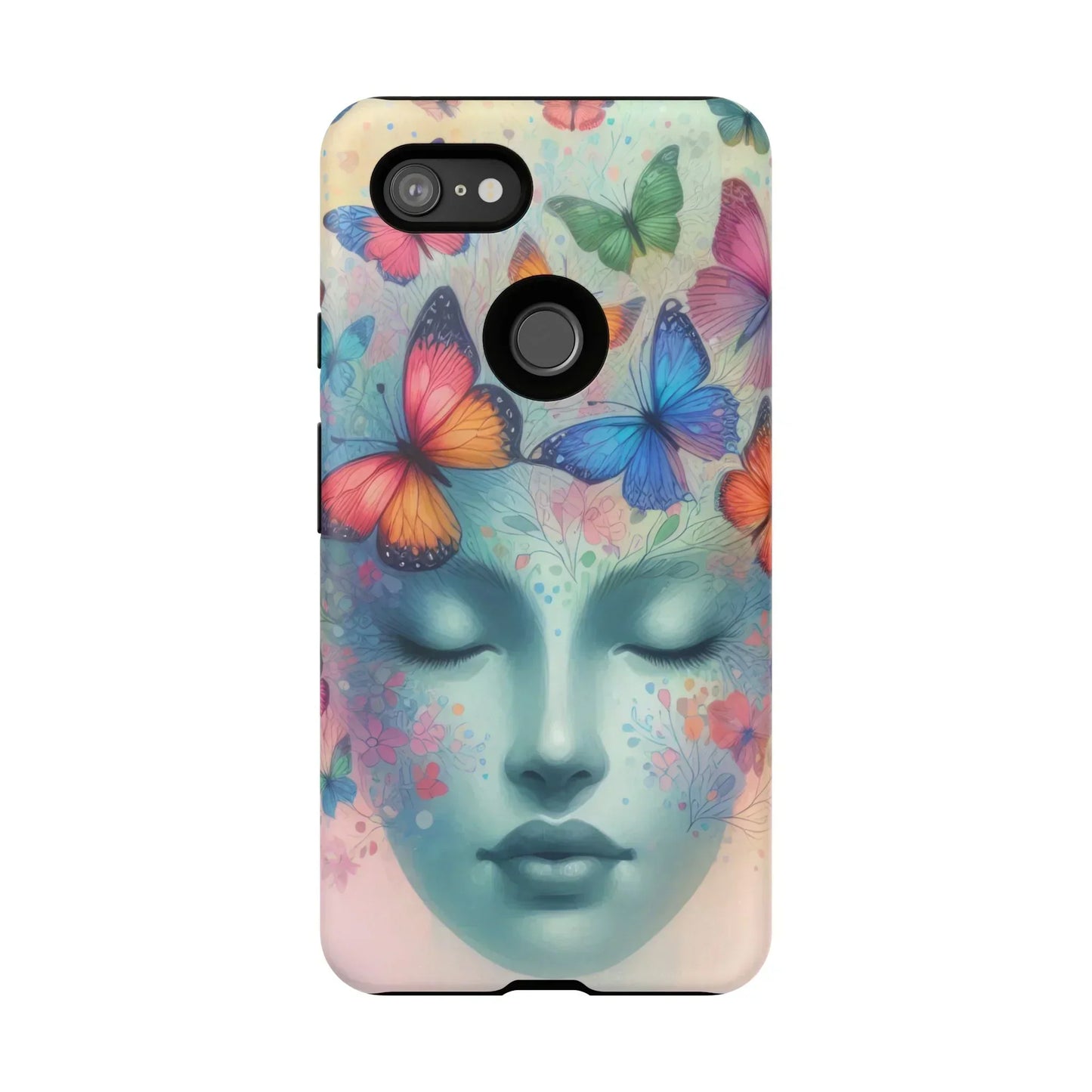 Butterfly Bloom Dreamy Woman Phone Case for Galaxy and Pixel - KarArmDesign