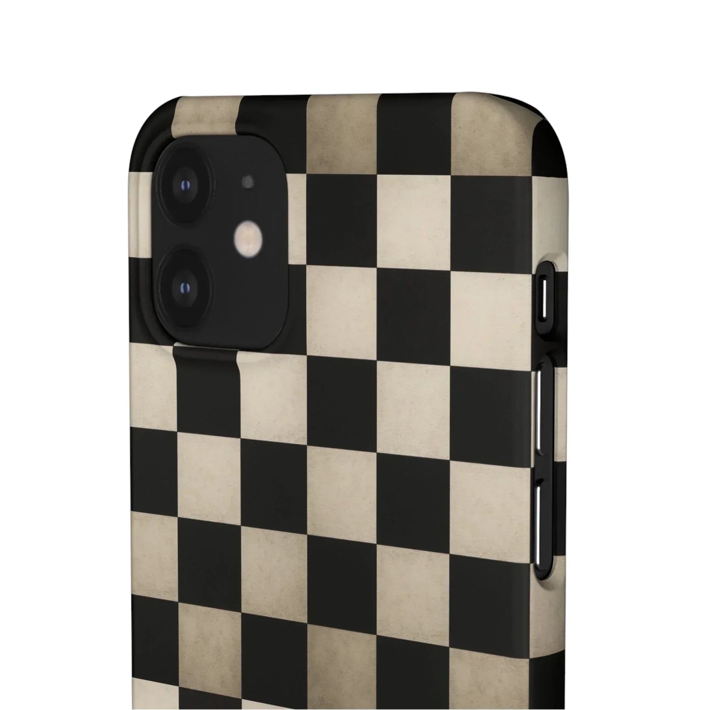 Stylish Matte Checker Phone Case for iPhone 7-16 and Samsung Galaxy S10-S24 Models - KarArmDesign