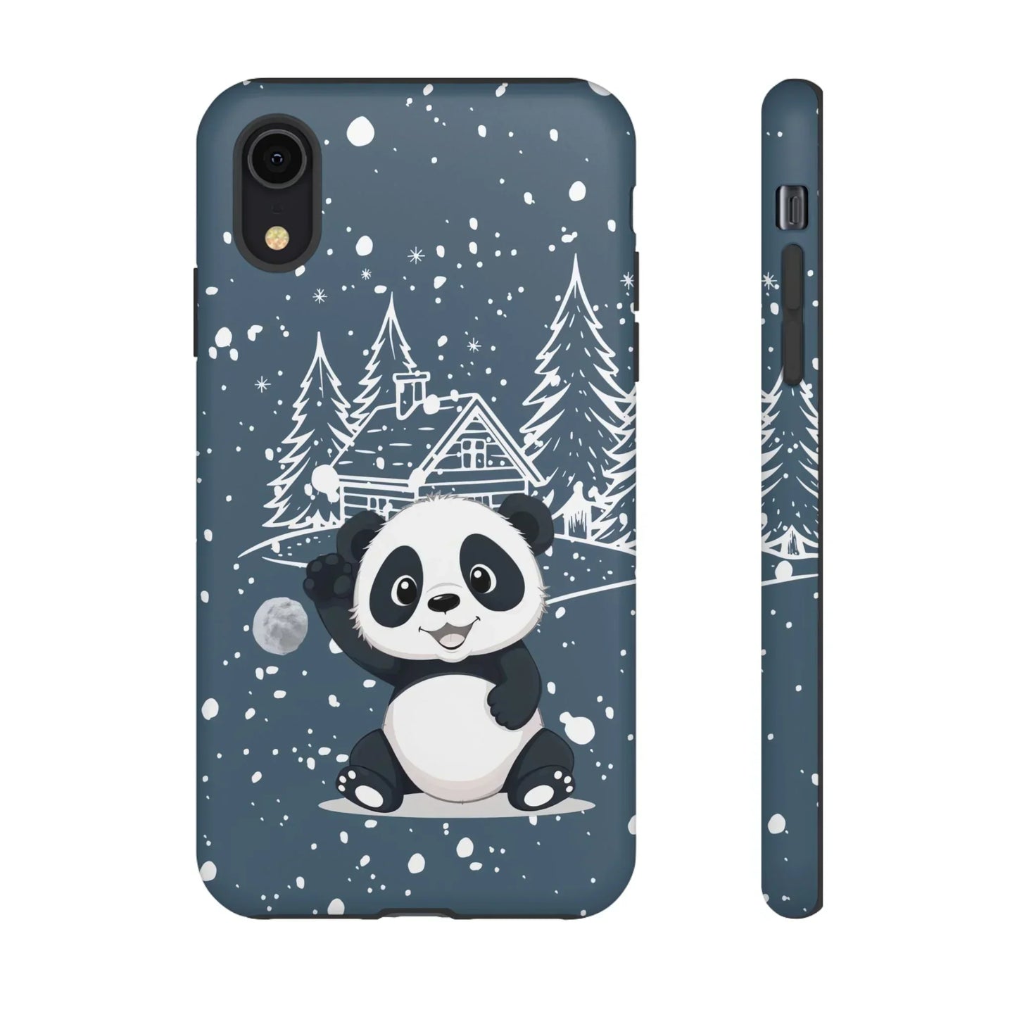 Cute Panda in a Winter Wonderland Phone Case for iPhone 8-16 Models - KarArmDesign