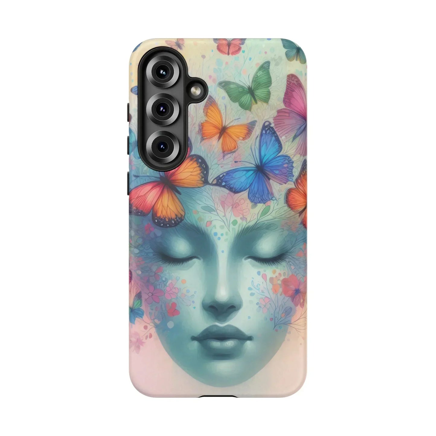 Butterfly Bloom Dreamy Woman Phone Case for Galaxy and Pixel - KarArmDesign